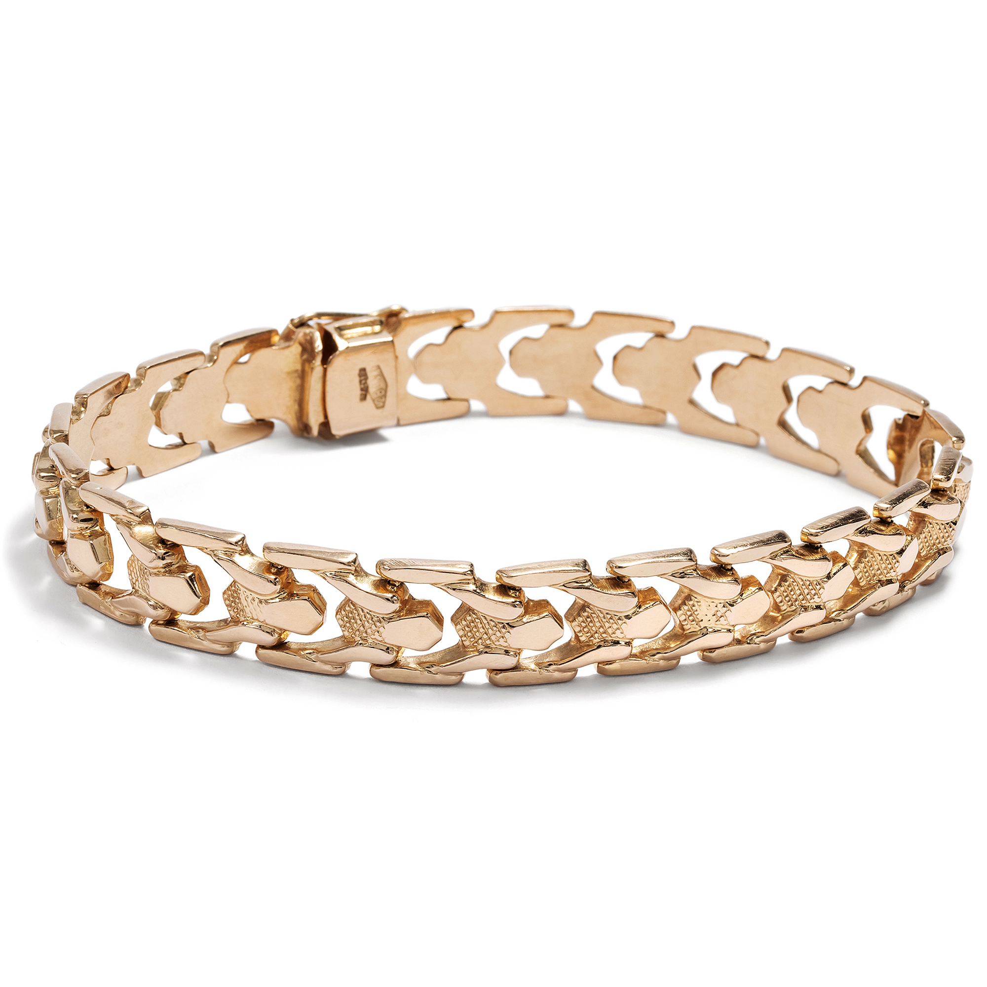 Schönes vintage Armband aus hochkarätigem Roségold, Vicenza um 1960 Schönes vintage Armband aus hochkarätigem Roségold, Vicenza um 1960