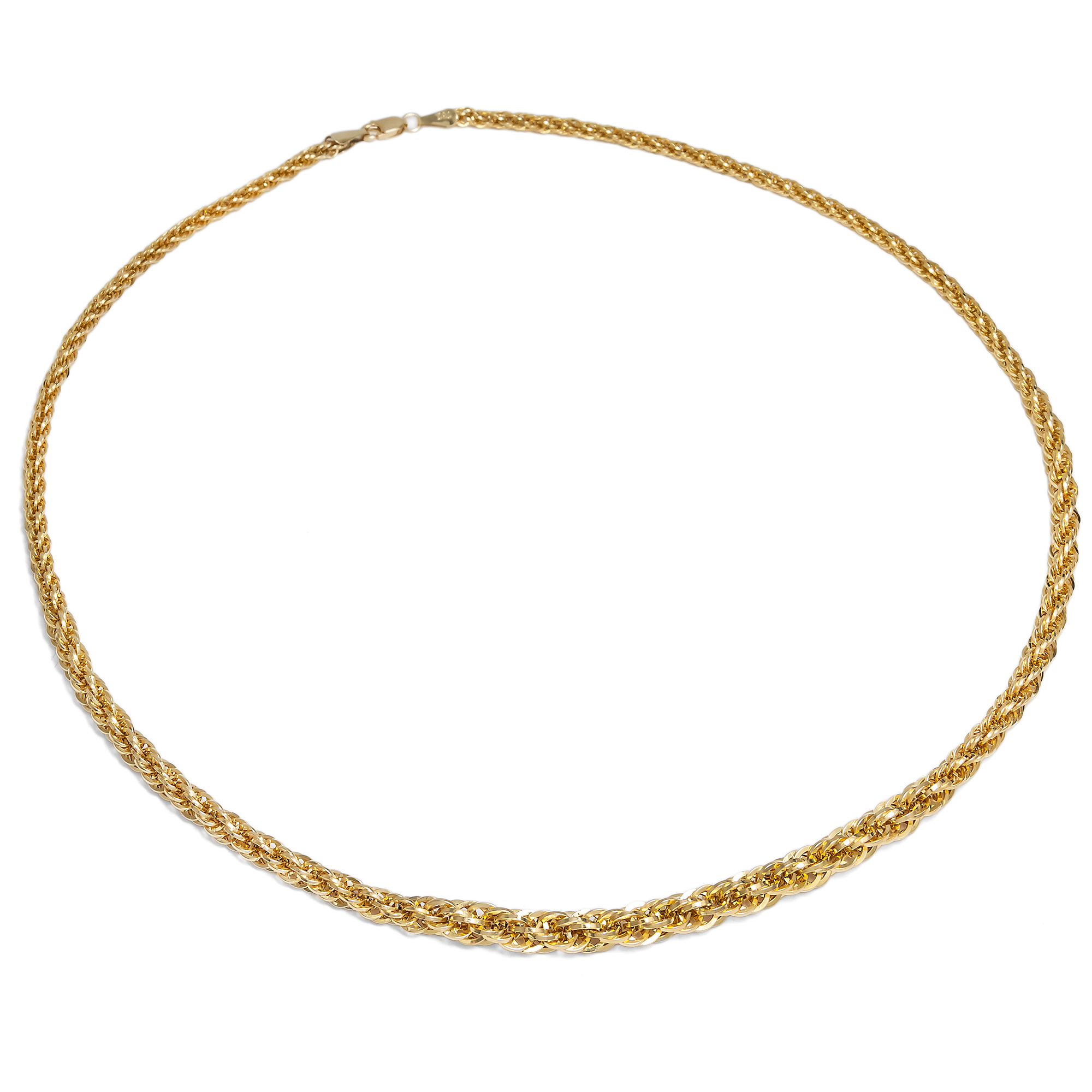 Vintage Kordelkette aus Gelbgold, Italien, um 2000 Vintage Kordelkette aus Gelbgold, Italien, um 2000
