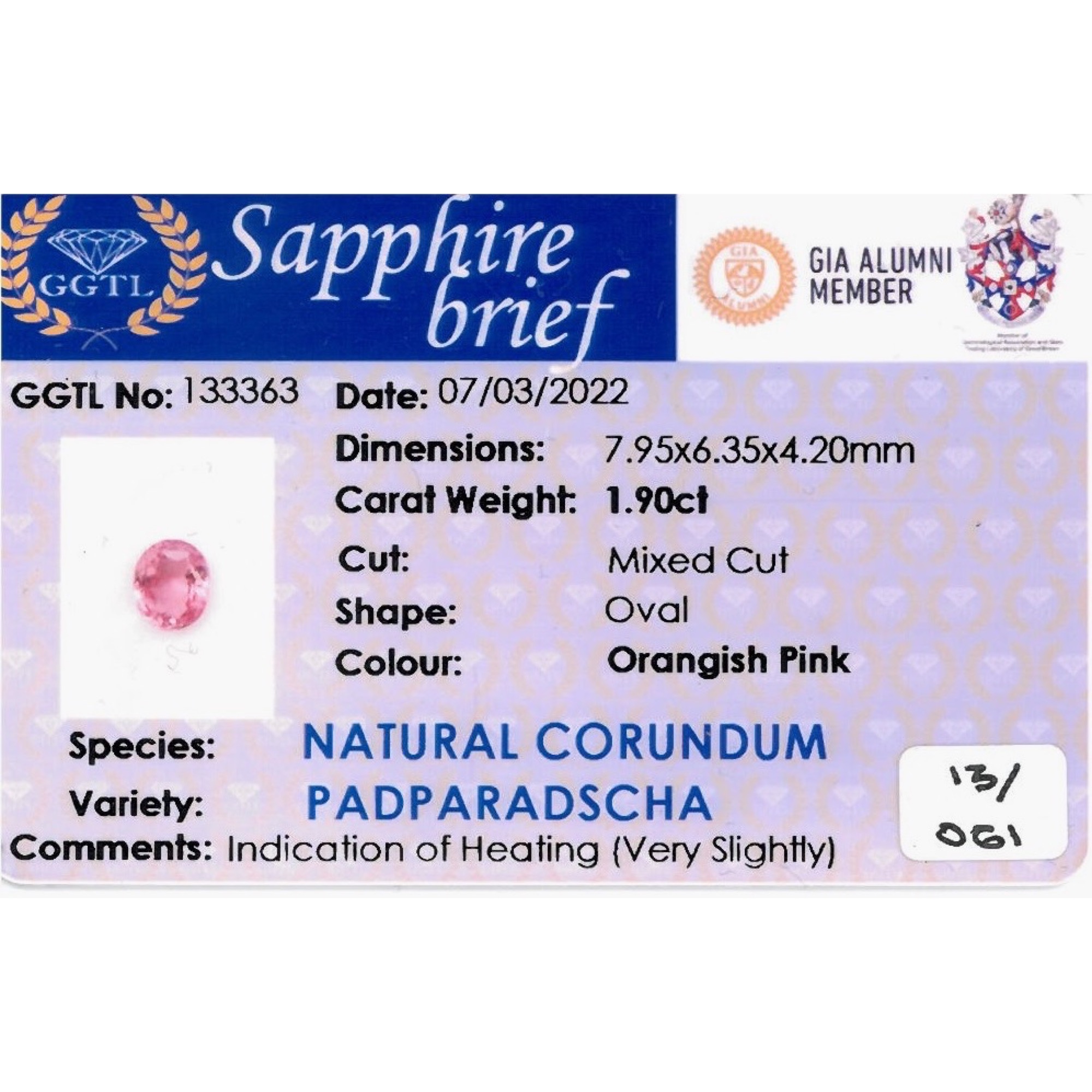 Prachtvoller vintage Ring mit Padparadscha-Saphir & Diamanten, um 1965 & später Prachtvoller vintage Ring mit Padparadscha-Saphir & Diamanten, um 1965 & später