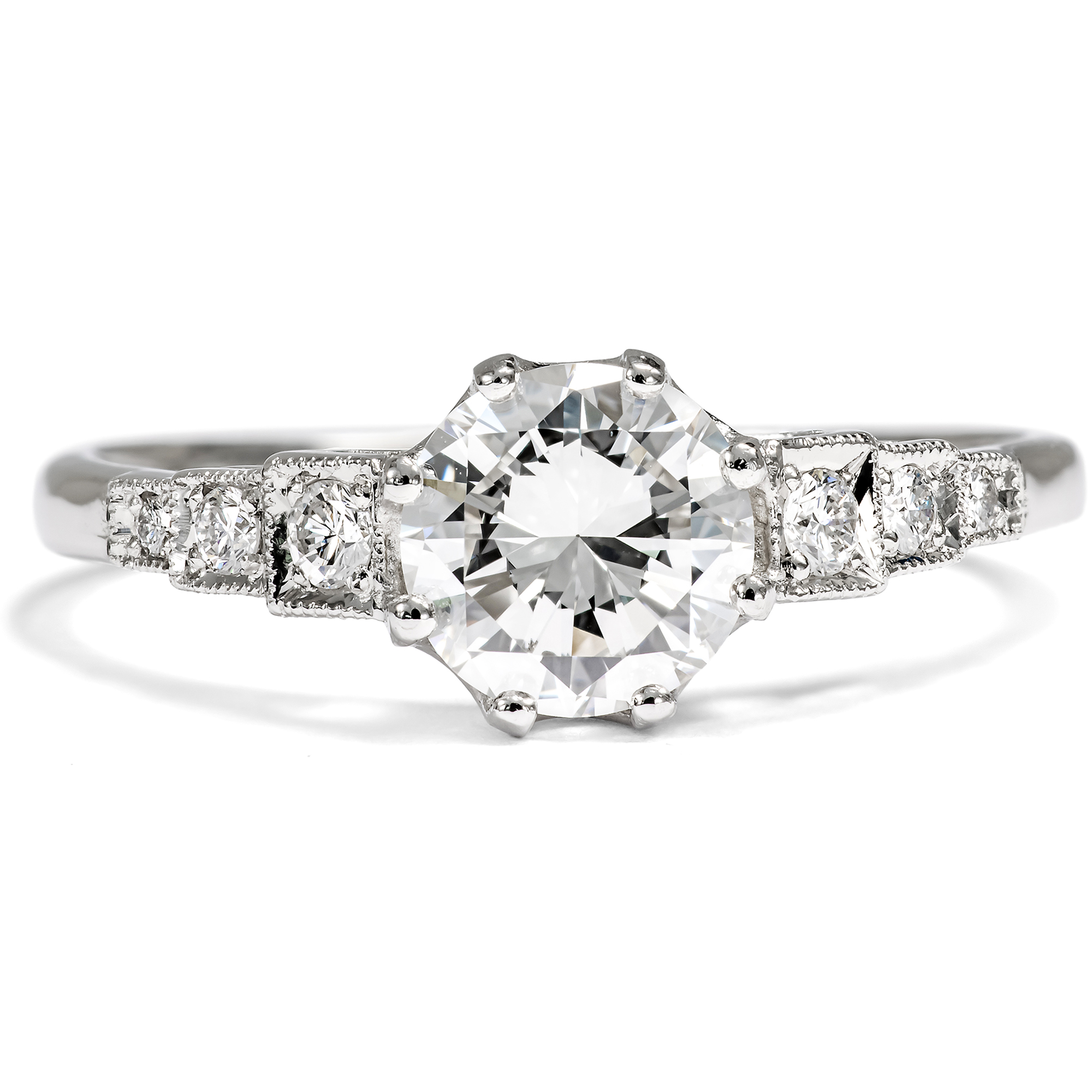 Ungetragener Ring mit 0,98 ct vintage Brillant in Platin aus unserer Werkstatt Ungetragener Ring mit 0,98 ct vintage Brillant in Platin aus unserer Werkstatt