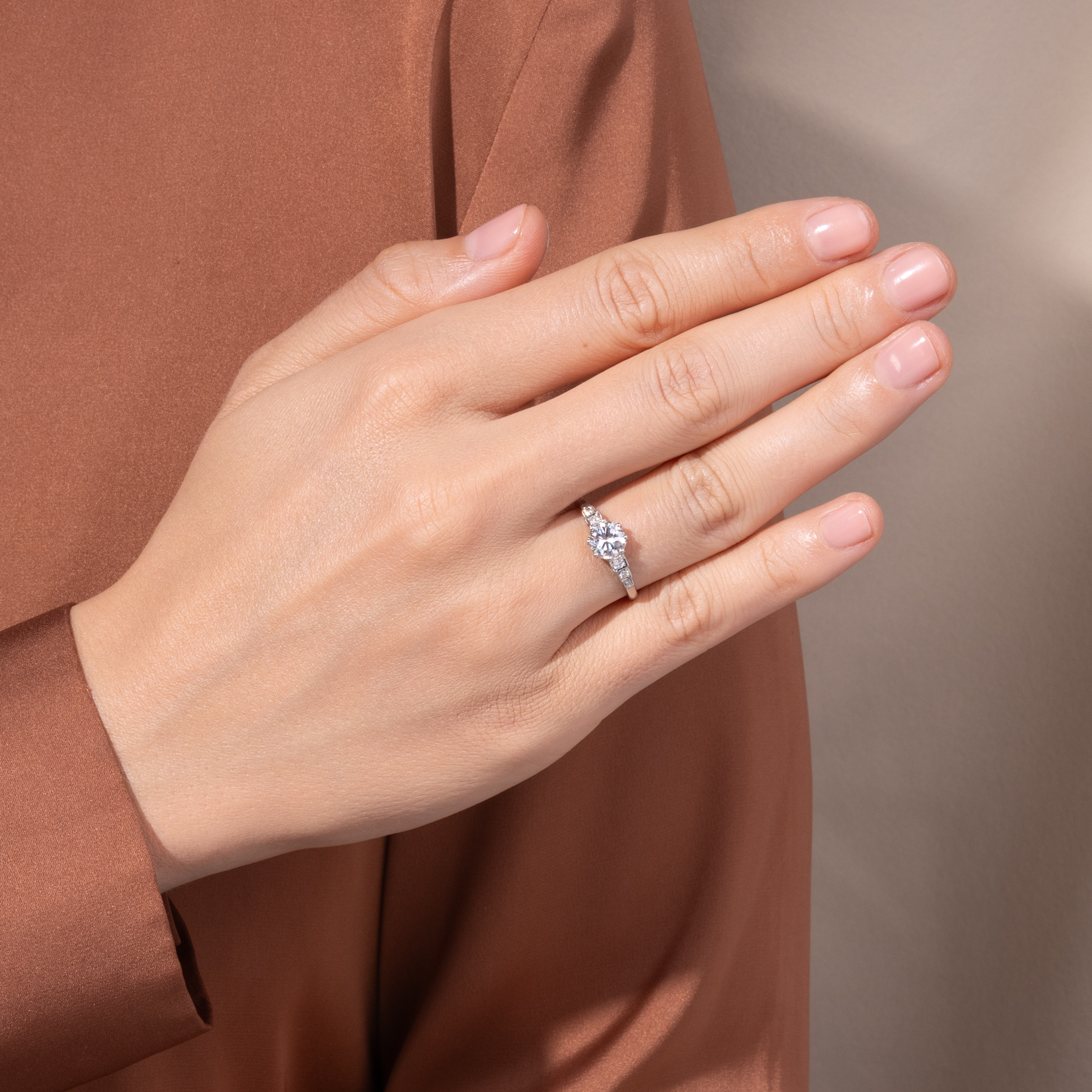 Unworn Platinum Ring with 0.98 ct Brilliant Solitaire from Our Workshop Unworn Platinum Ring with 0.98 ct Brilliant Solitaire from Our Workshop