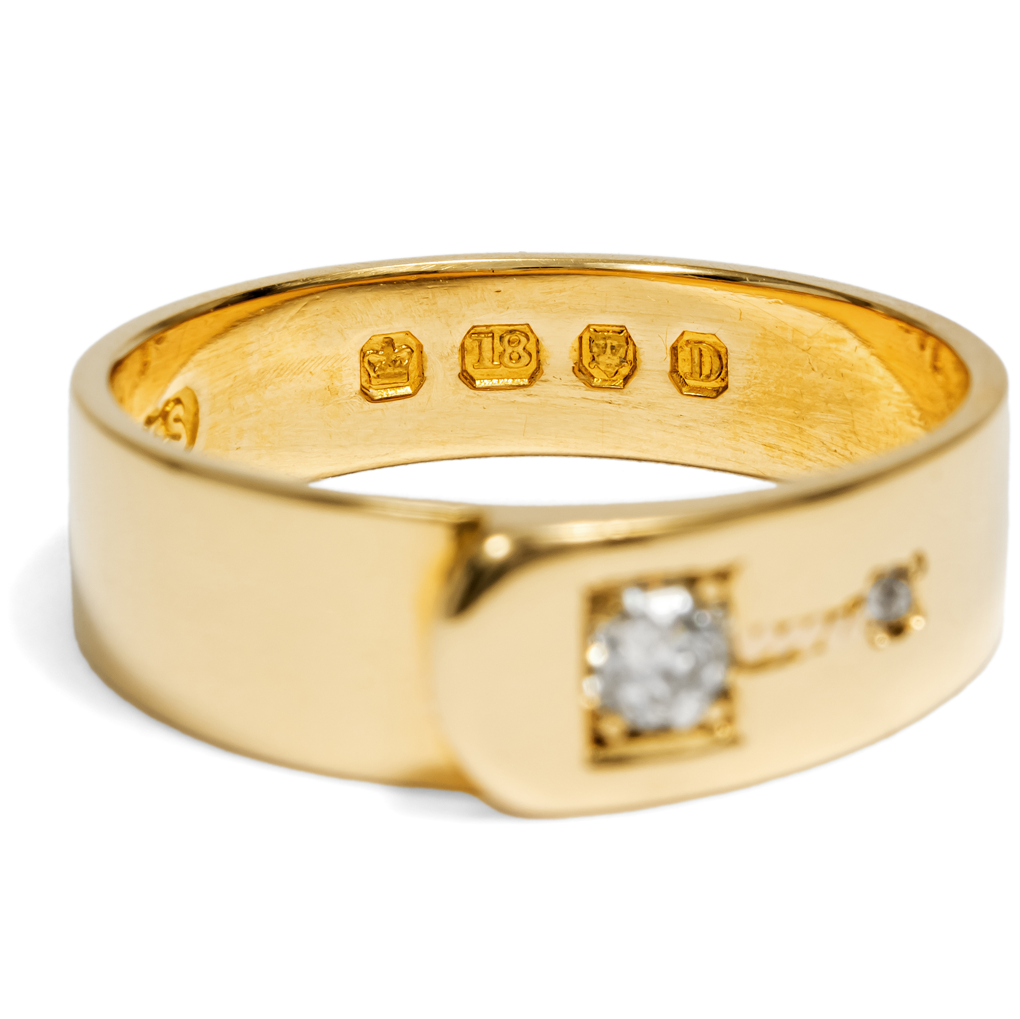 Victorian Belt Ring in High-Carat Gold with Diamonds, London 1879 Victorian Belt Ring in High-Carat Gold with Diamonds, London 1879