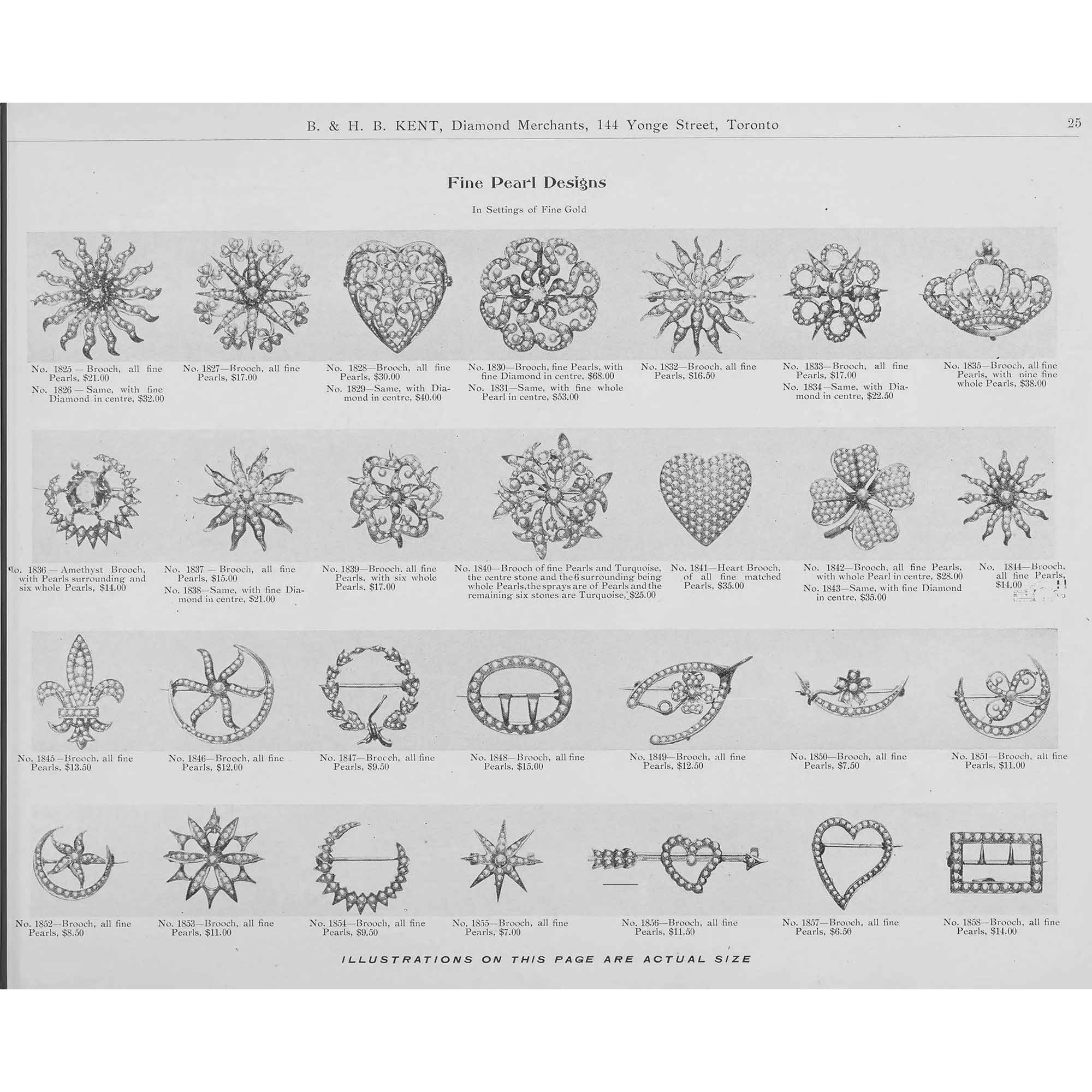 Antique Pendant-Brooch with Natural Pearls in Gold, New York, c. 1900 Antique Pendant-Brooch with Natural Pearls in Gold, New York, c. 1900