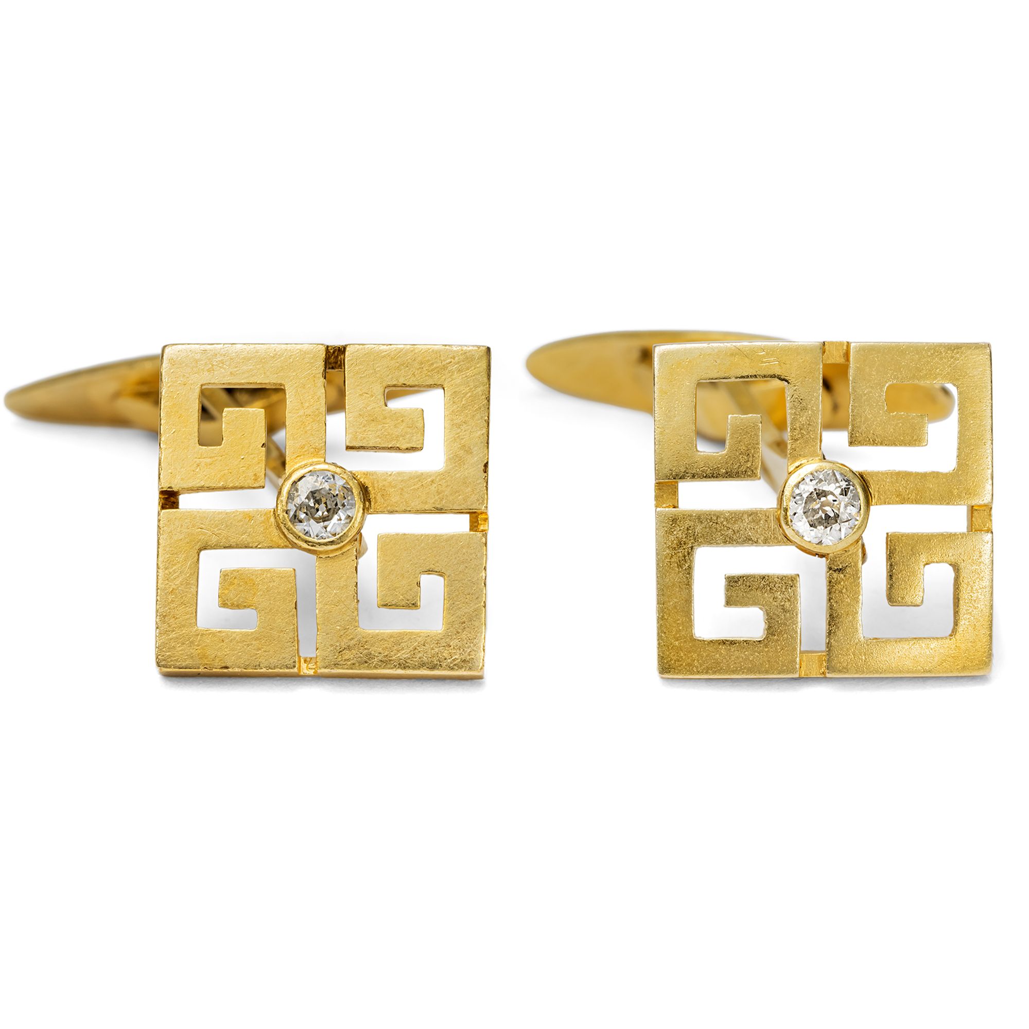 Antike Manschettenknöpfe aus Gold mit Diamanten, Prag um 1910 Antike Manschettenknöpfe aus Gold mit Diamanten, Prag um 1910