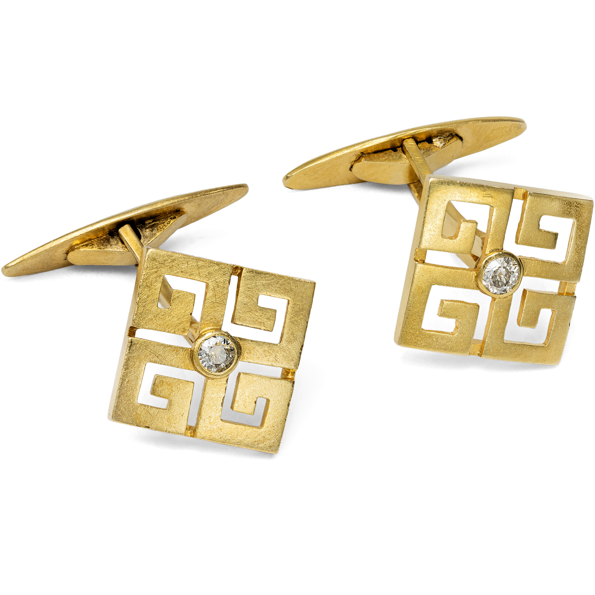 Antike Manschettenknöpfe aus Gold mit Diamanten, Prag um 1910 Antike Manschettenknöpfe aus Gold mit Diamanten, Prag um 1910