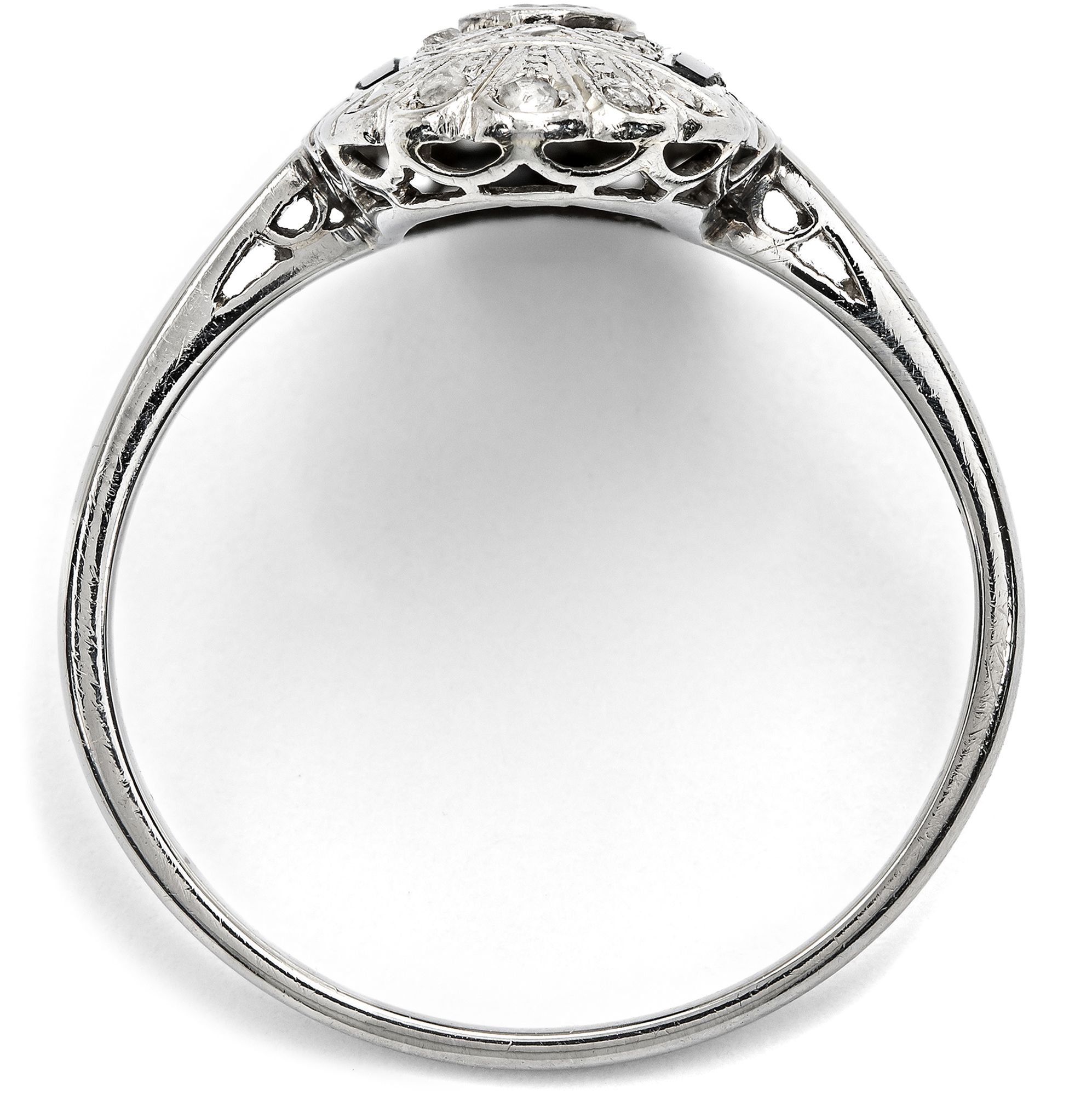 Eleganter Ring des Art Déco mit Onyx & Diamanten, um 1925 Eleganter Ring des Art Déco mit Onyx & Diamanten, um 1925