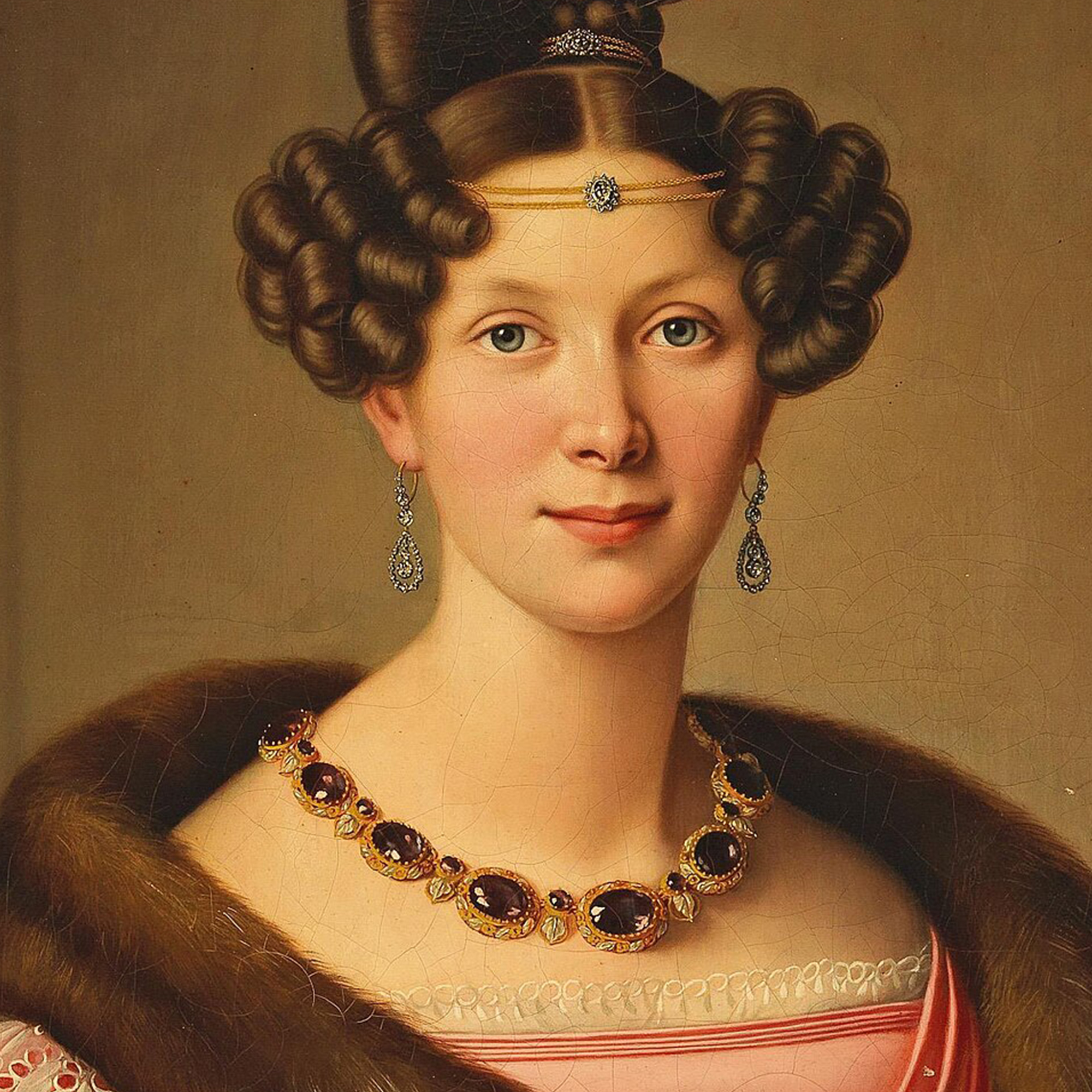 Prachtvolle Demi-Parure aus Collier und Tag-und-Nacht-Ohrringen, um 1830 Prachtvolle Demi-Parure aus Collier und Tag-und-Nacht-Ohrringen, um 1830