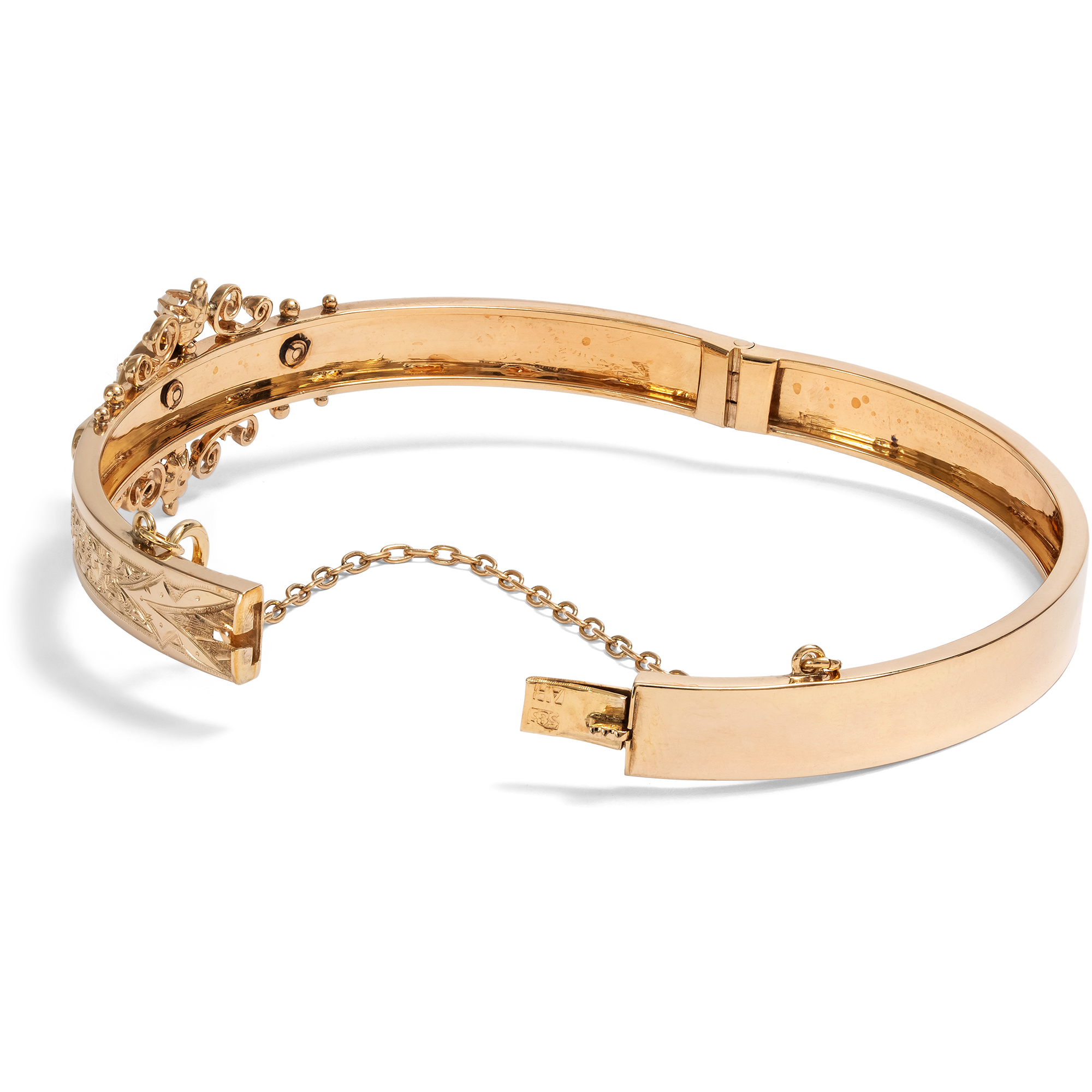 Antiker Armreif des Historismus aus Gold & Perlen, um 1890 Antiker Armreif des Historismus aus Gold & Perlen, um 1890