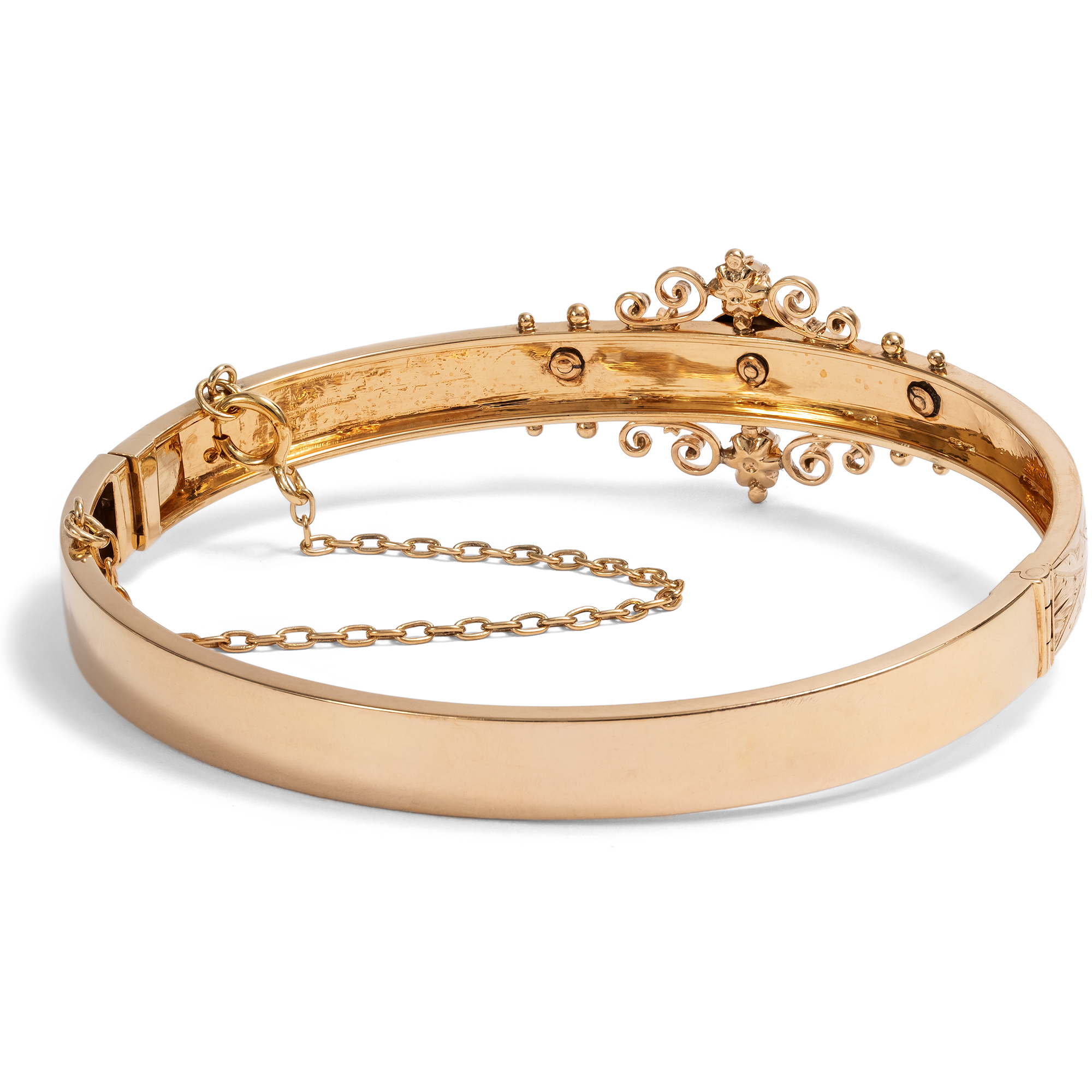 Antiker Armreif des Historismus aus Gold & Perlen, um 1890 Antiker Armreif des Historismus aus Gold & Perlen, um 1890