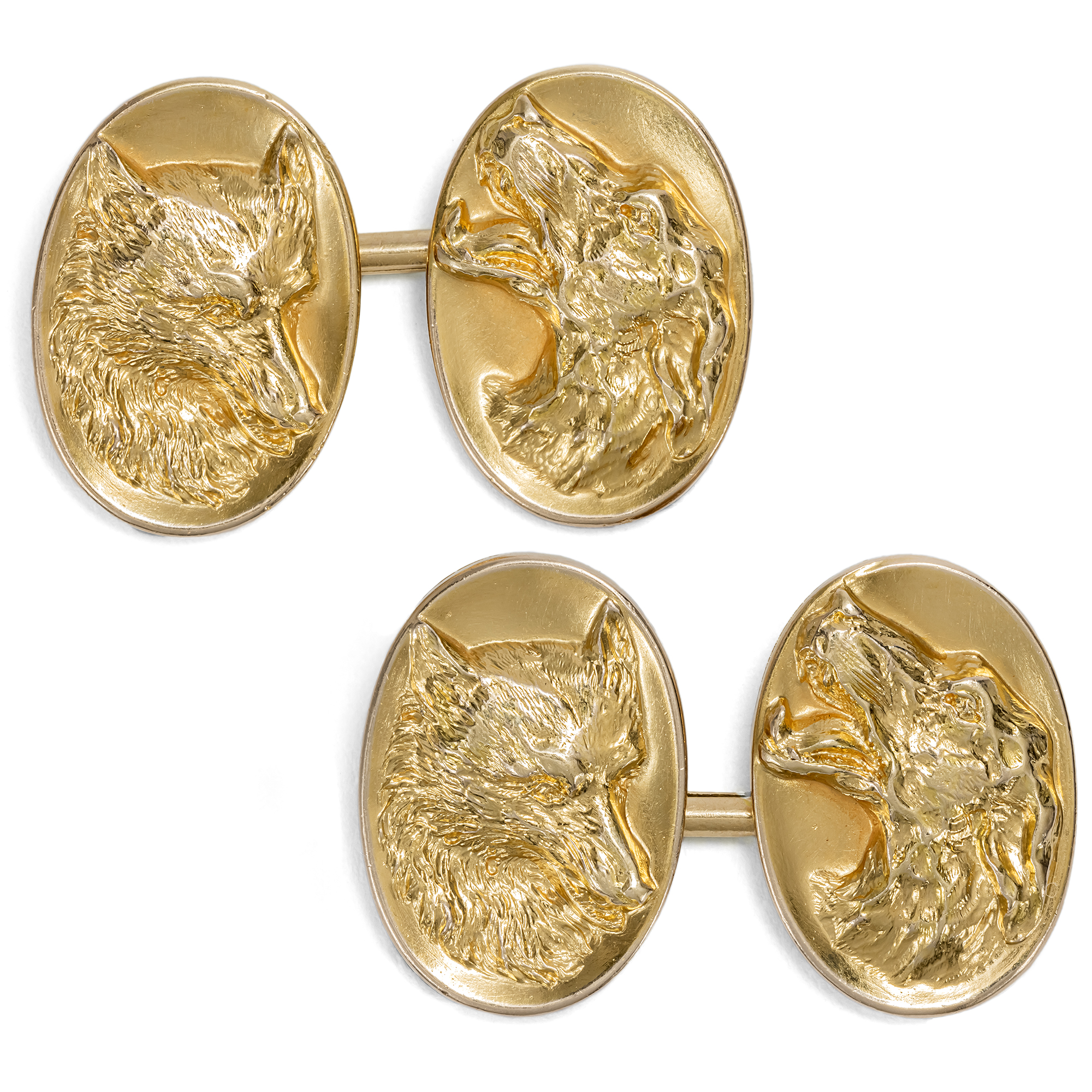 Ungewöhnliche Manschettenknöpfe aus massivem Gold, um 1900 Ungewöhnliche Manschettenknöpfe aus massivem Gold, um 1900