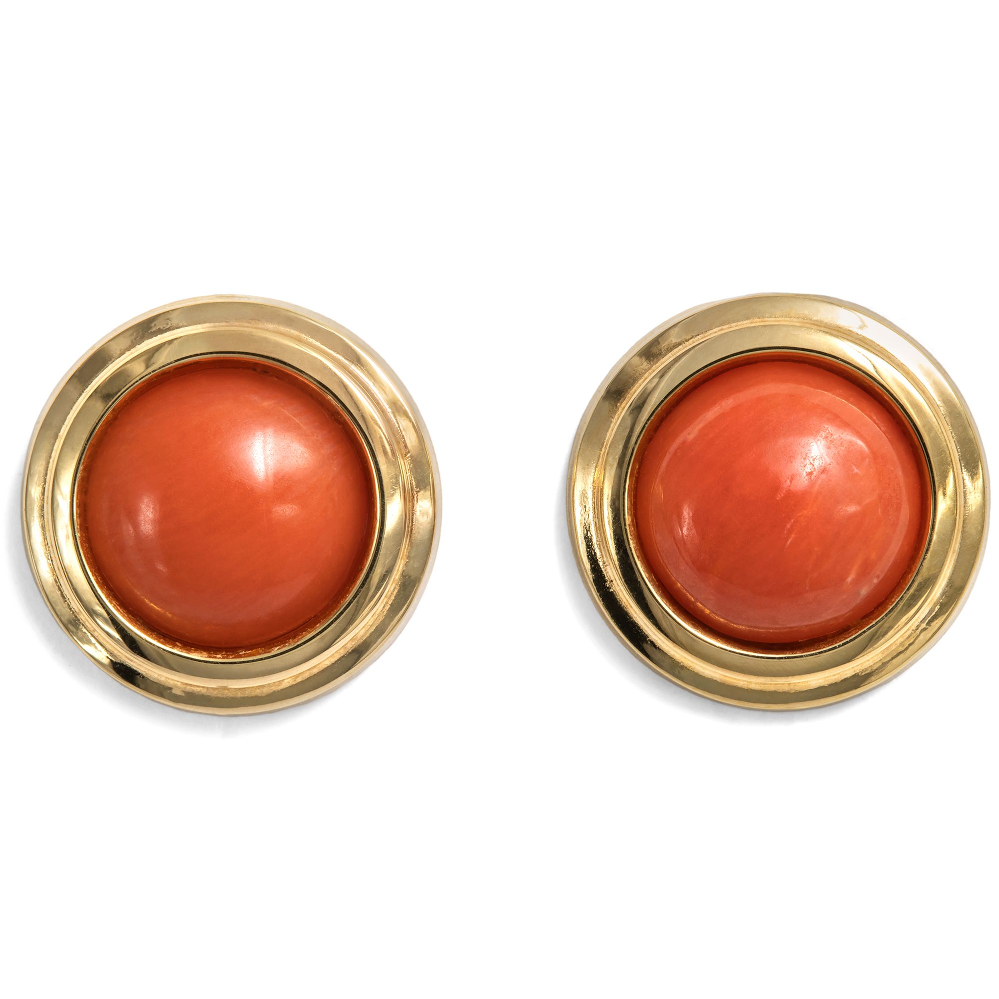 Vintage Stud Earrings of Coral in Gold, c. 1980s Vintage Stud Earrings of Coral in Gold, c. 1980s