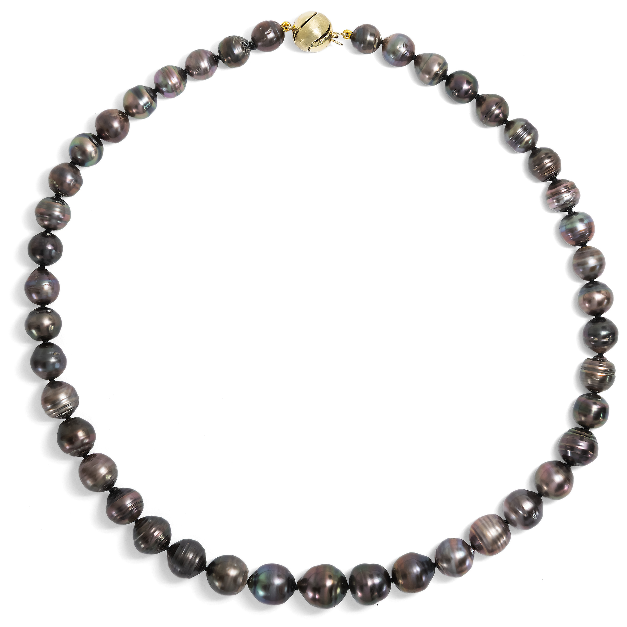 Baroque Tahitian Pearl Necklace with Gold Clasp, c. 2000 Baroque Tahitian Pearl Necklace with Gold Clasp, c. 2000
