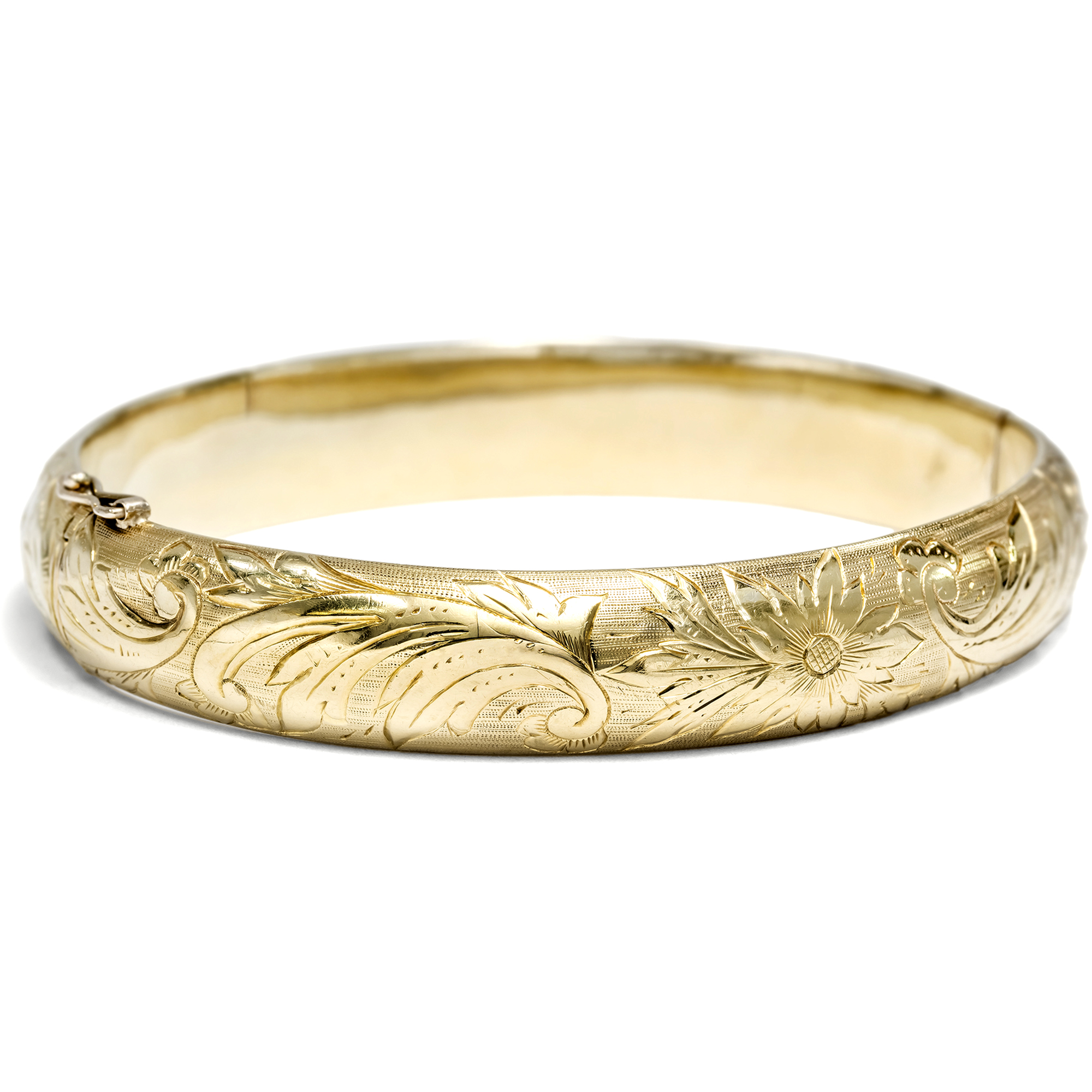 Eleganter Armreif aus Gold mit Gravuren, Amsterdam um 1935 Eleganter Armreif aus Gold mit Gravuren, Amsterdam um 1935