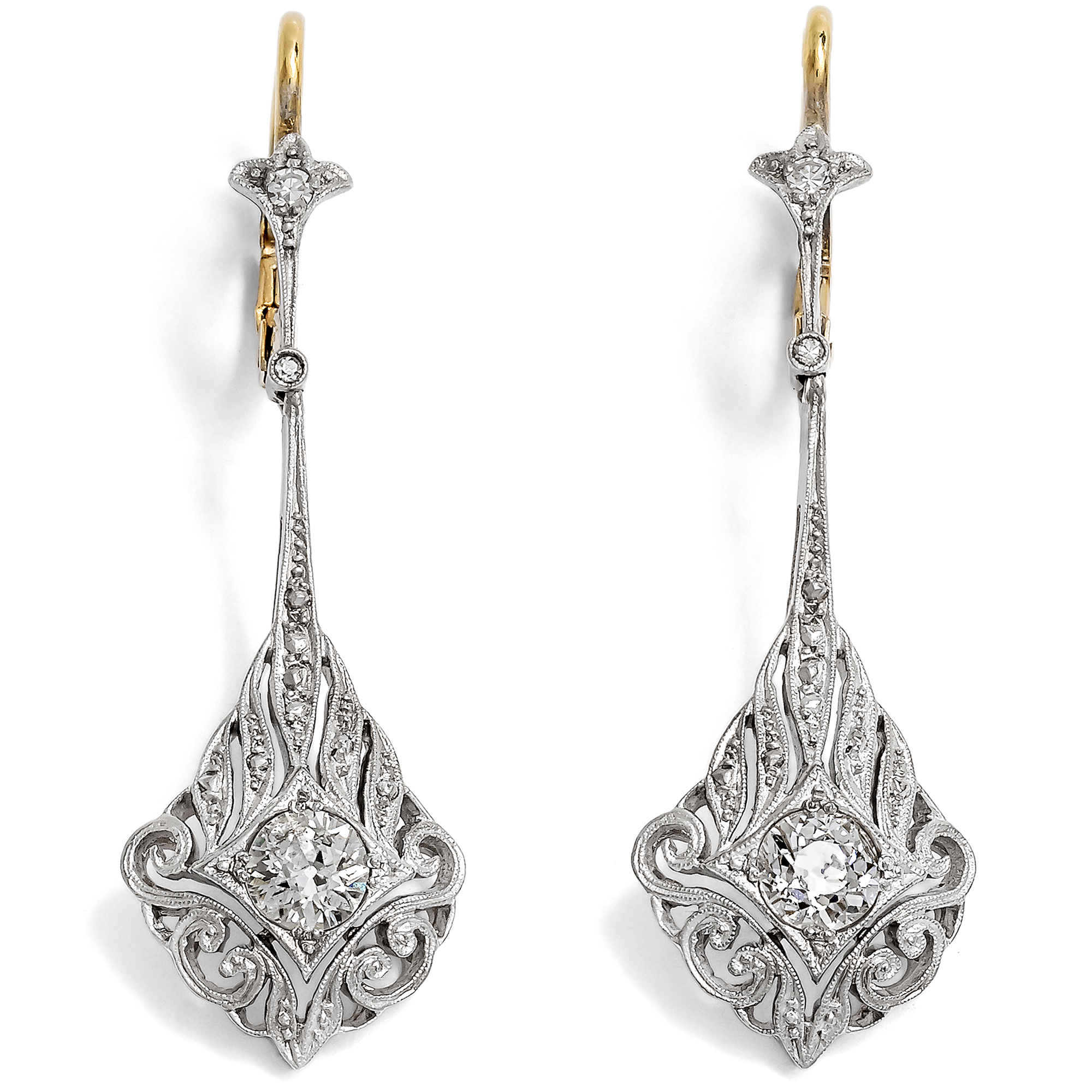 Large Art Deco Style Diamond Earrings From Our Workshop Large Art Deco Style Diamond Earrings From Our Workshop