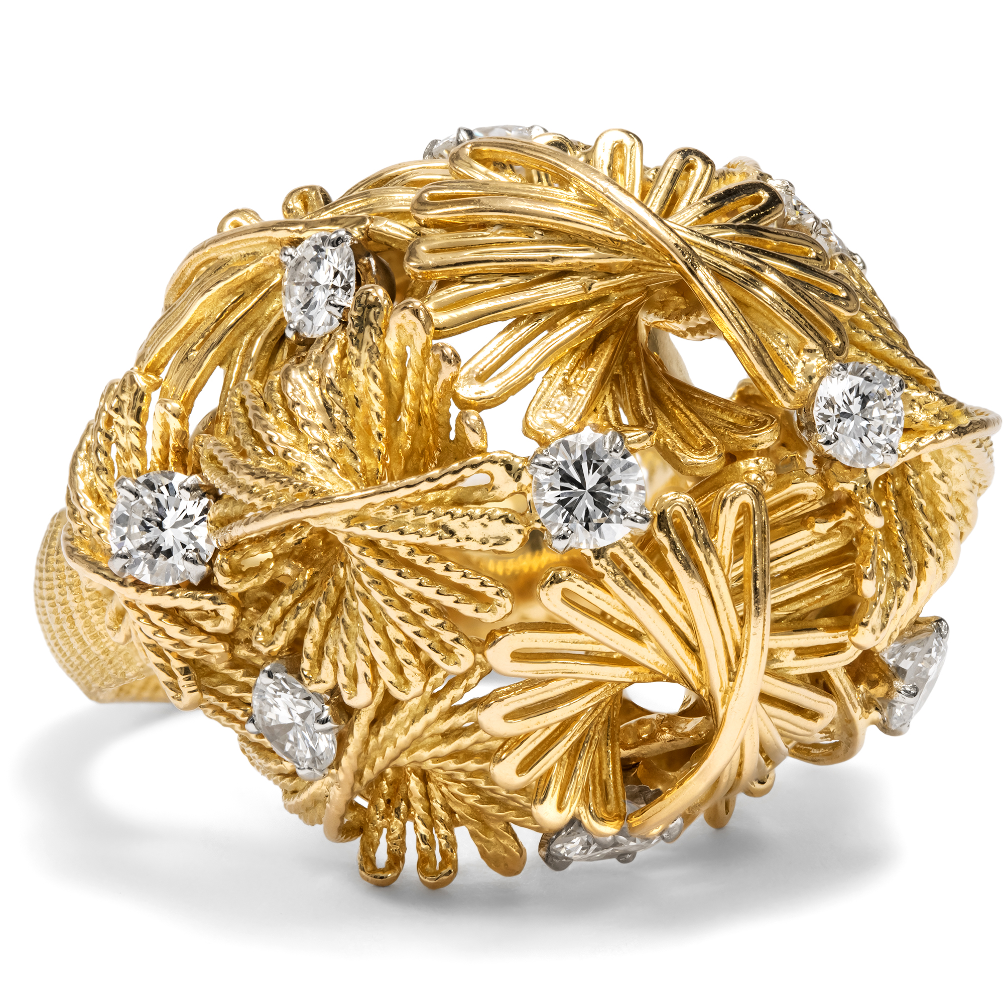 Spektakulärer Ring aus Gold & Brillanten von BVLGARI, Rom um 1965 Spektakulärer Ring aus Gold & Brillanten von BVLGARI, Rom um 1965