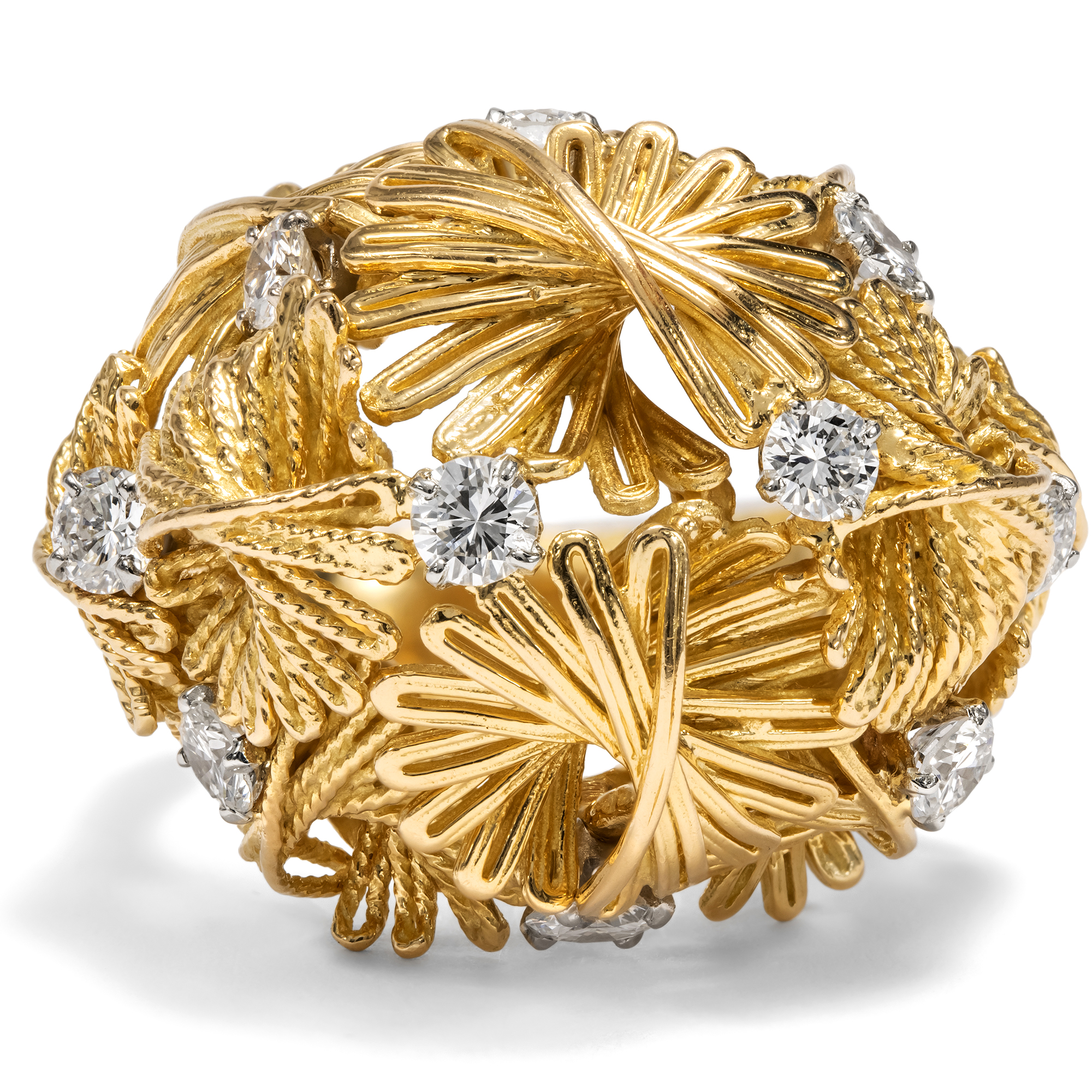 Spektakulärer Ring aus Gold & Brillanten von BVLGARI, Rom um 1965 Spektakulärer Ring aus Gold & Brillanten von BVLGARI, Rom um 1965