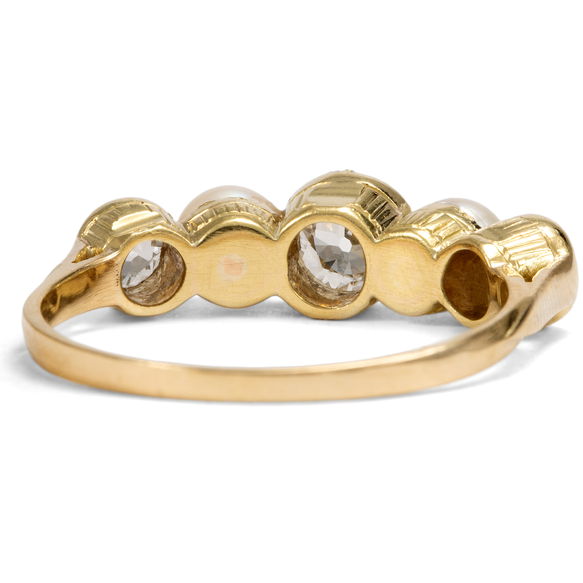 Antiker Ring mit Perlen und Diamanten in Platin auf Gold, um 1900 Antiker Ring mit Perlen und Diamanten in Platin auf Gold, um 1900