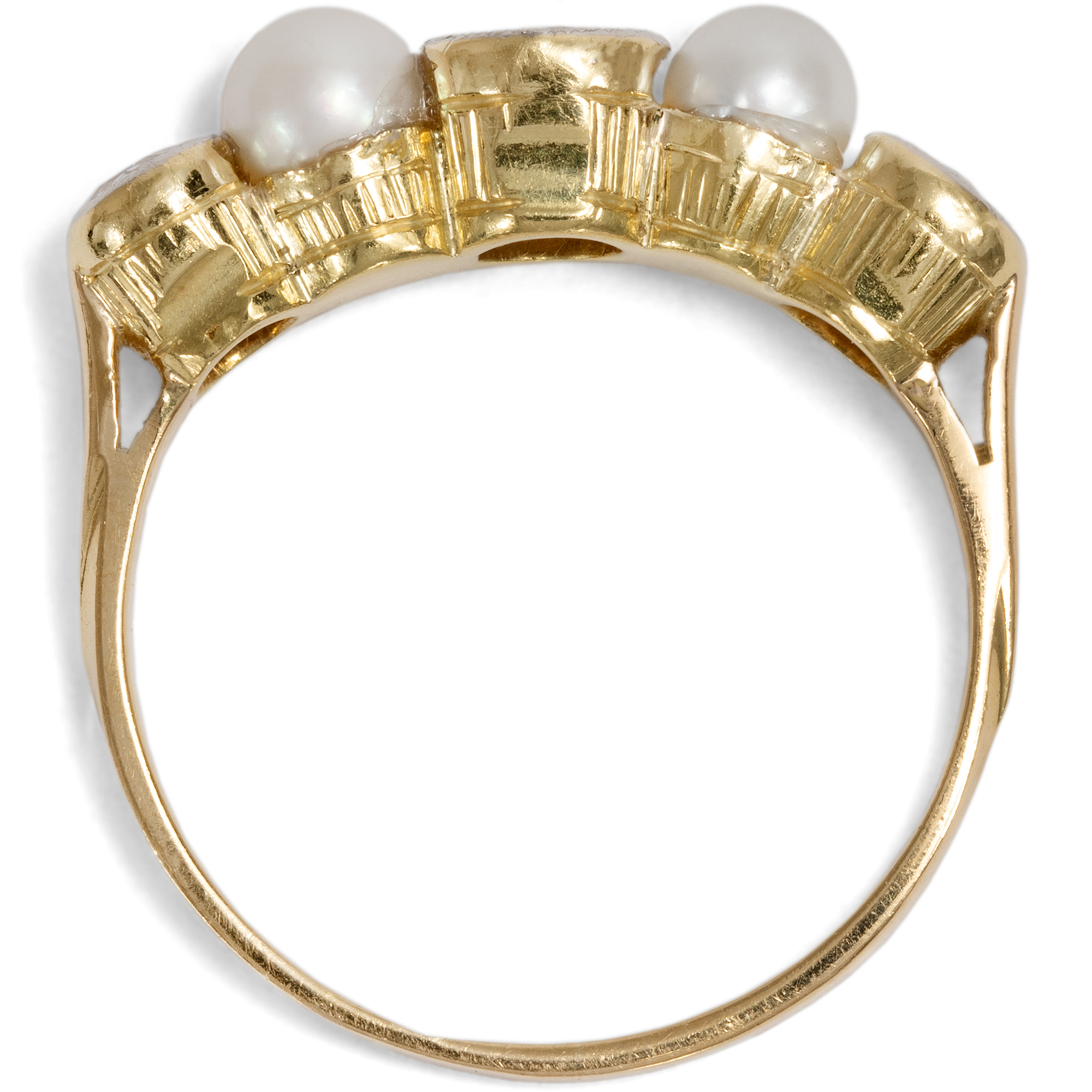 Antiker Ring mit Perlen und Diamanten in Platin auf Gold, um 1900 Antiker Ring mit Perlen und Diamanten in Platin auf Gold, um 1900