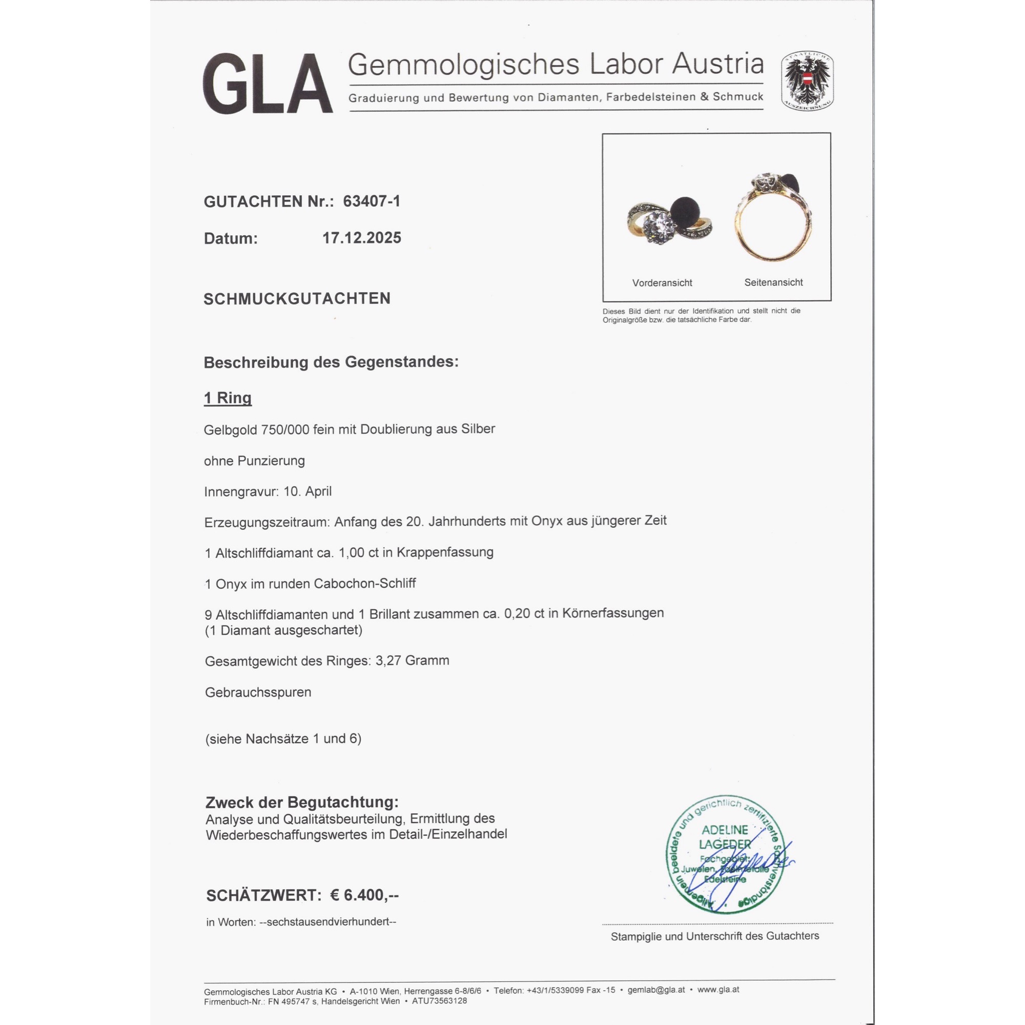 Ungewöhnlicher „Crossover“-Ring mit Diamanten & Onyx, um 1905 Ungewöhnlicher „Crossover“-Ring mit Diamanten & Onyx, um 1905