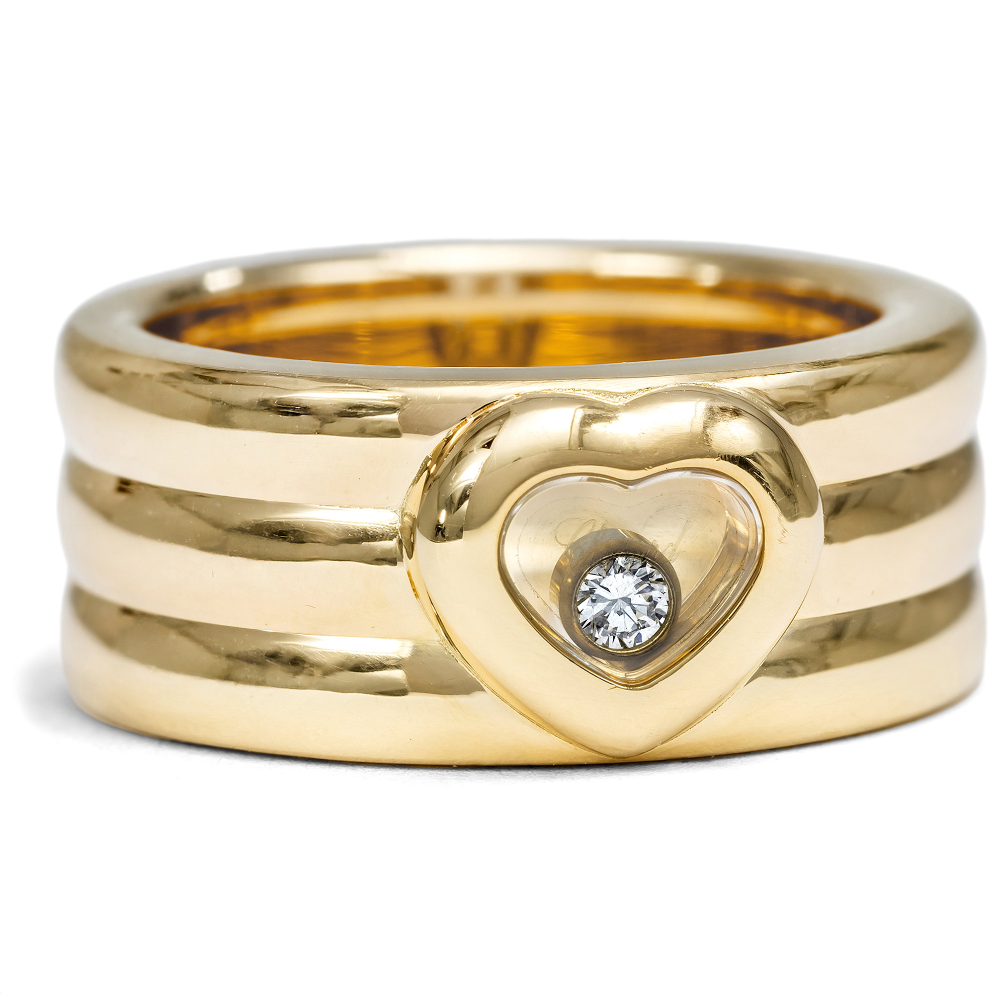 Hochwertiger vintage Goldring mit lupenreinem Brillanten, Chopard um 1990 Hochwertiger vintage Goldring mit lupenreinem Brillanten, Chopard um 1990