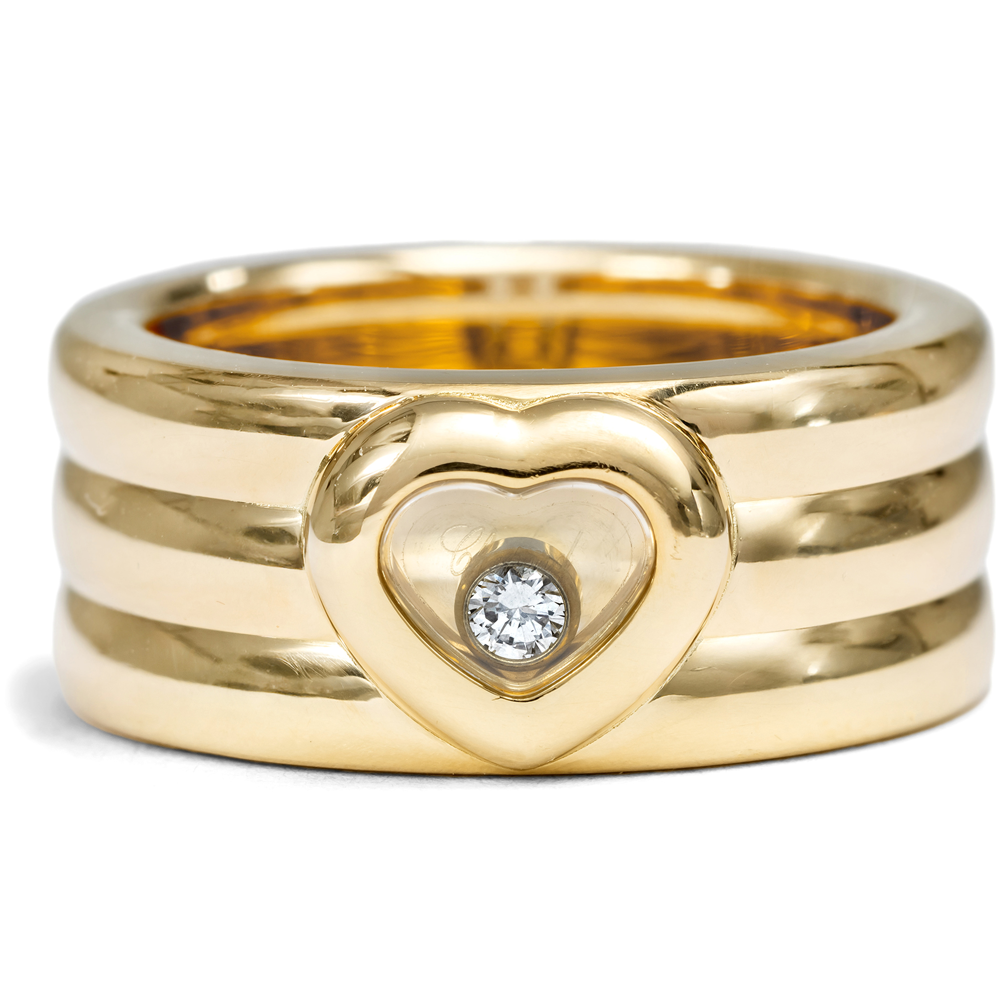 Hochwertiger vintage Goldring mit lupenreinem Brillanten, Chopard um 1990 Hochwertiger vintage Goldring mit lupenreinem Brillanten, Chopard um 1990
