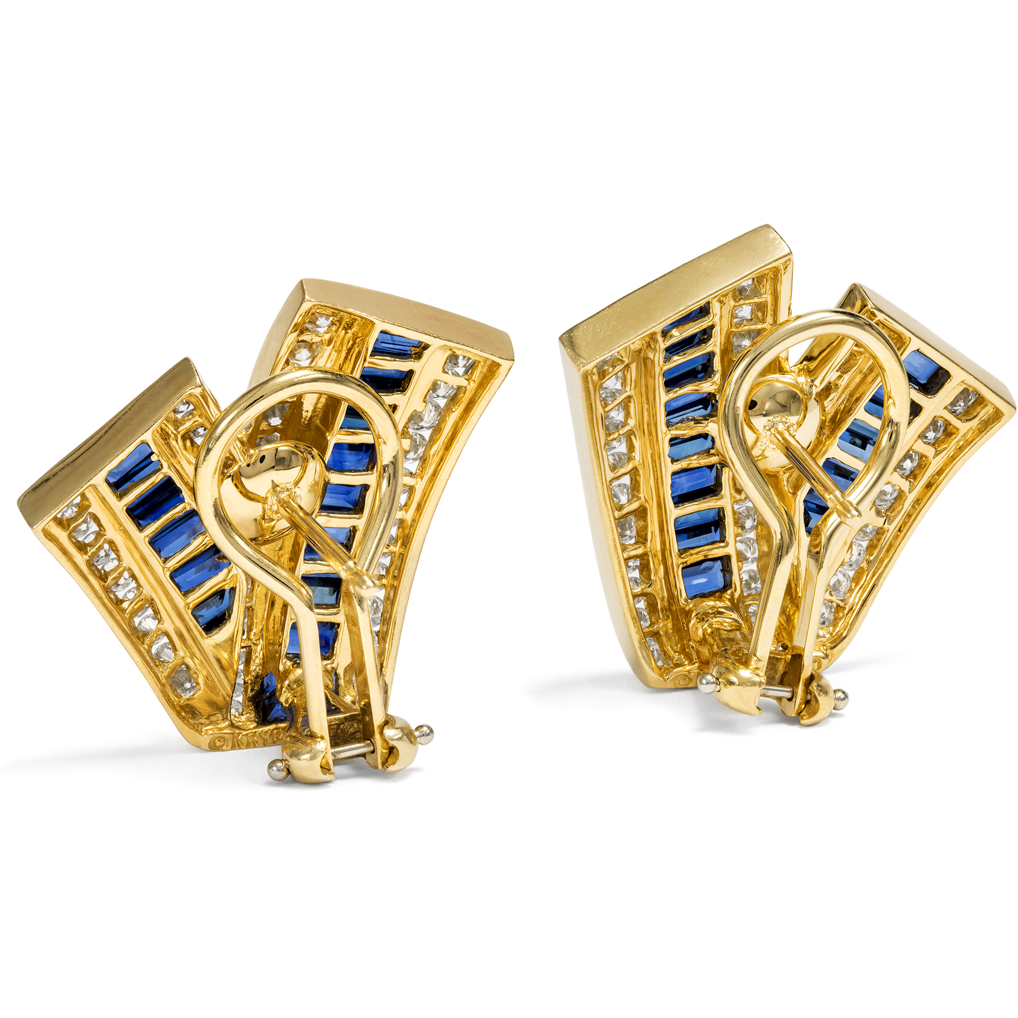 Kostbare Ohrringe mit Saphiren & Brillanten von Charles Krypell, New York um 1985 Kostbare Ohrringe mit Saphiren & Brillanten von Charles Krypell, New York um 1985