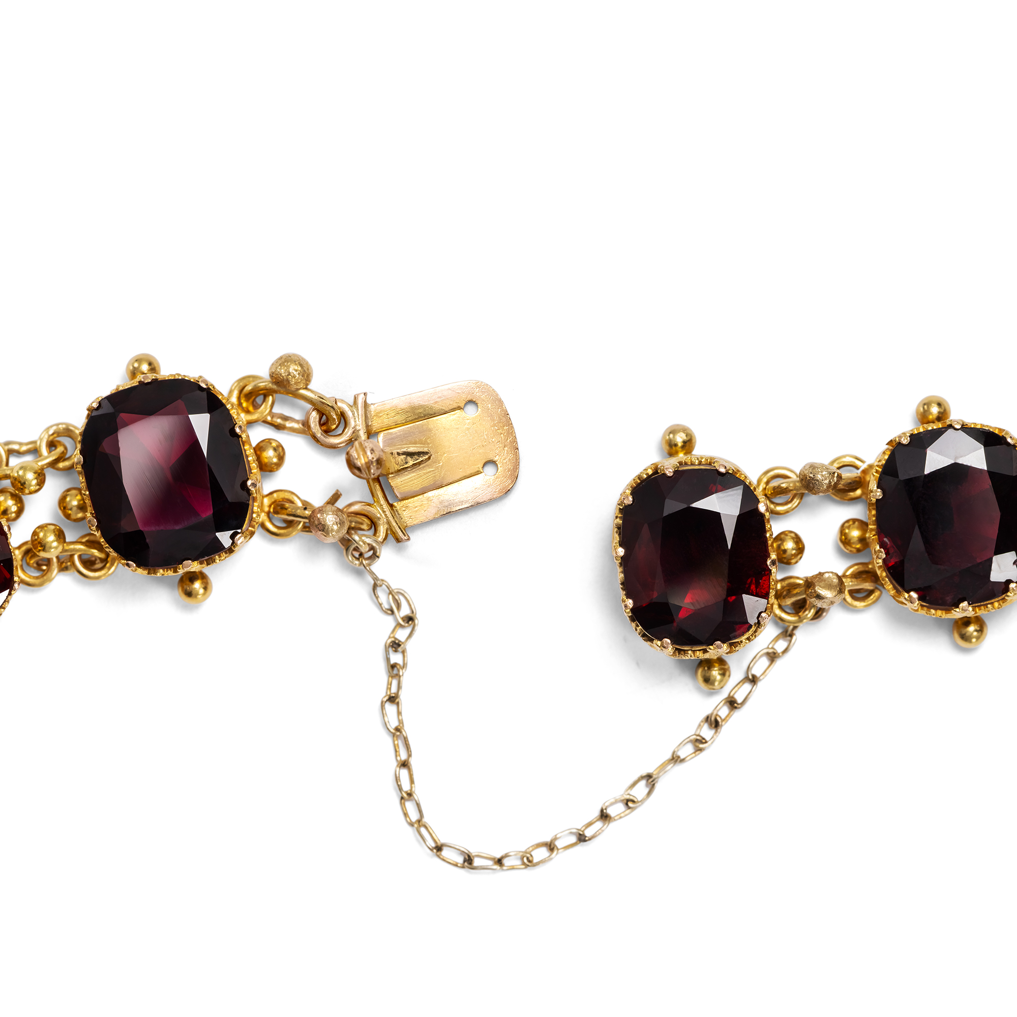 Prachtvolles viktorianisches Collier mit Granaten in Gold, um 1880 Prachtvolles viktorianisches Collier mit Granaten in Gold, um 1880