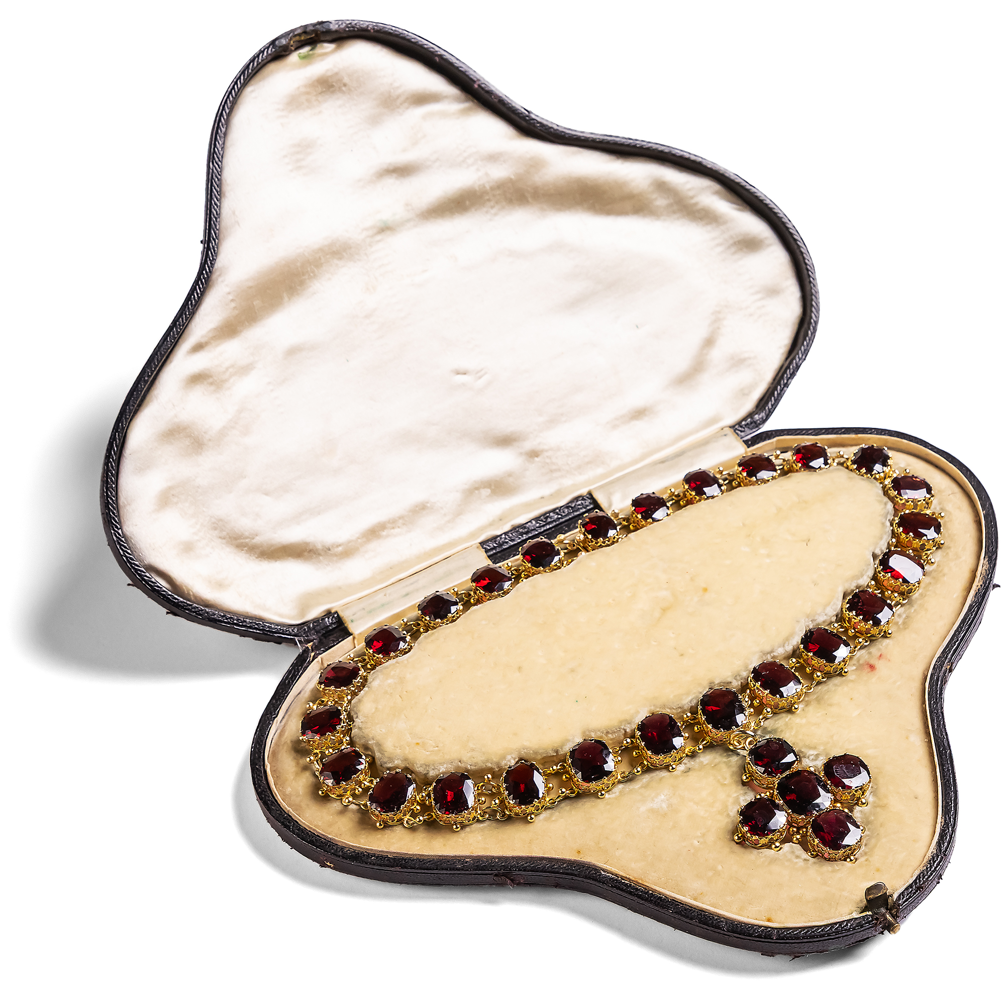 Prachtvolles viktorianisches Collier mit Granaten in Gold, um 1880 Prachtvolles viktorianisches Collier mit Granaten in Gold, um 1880