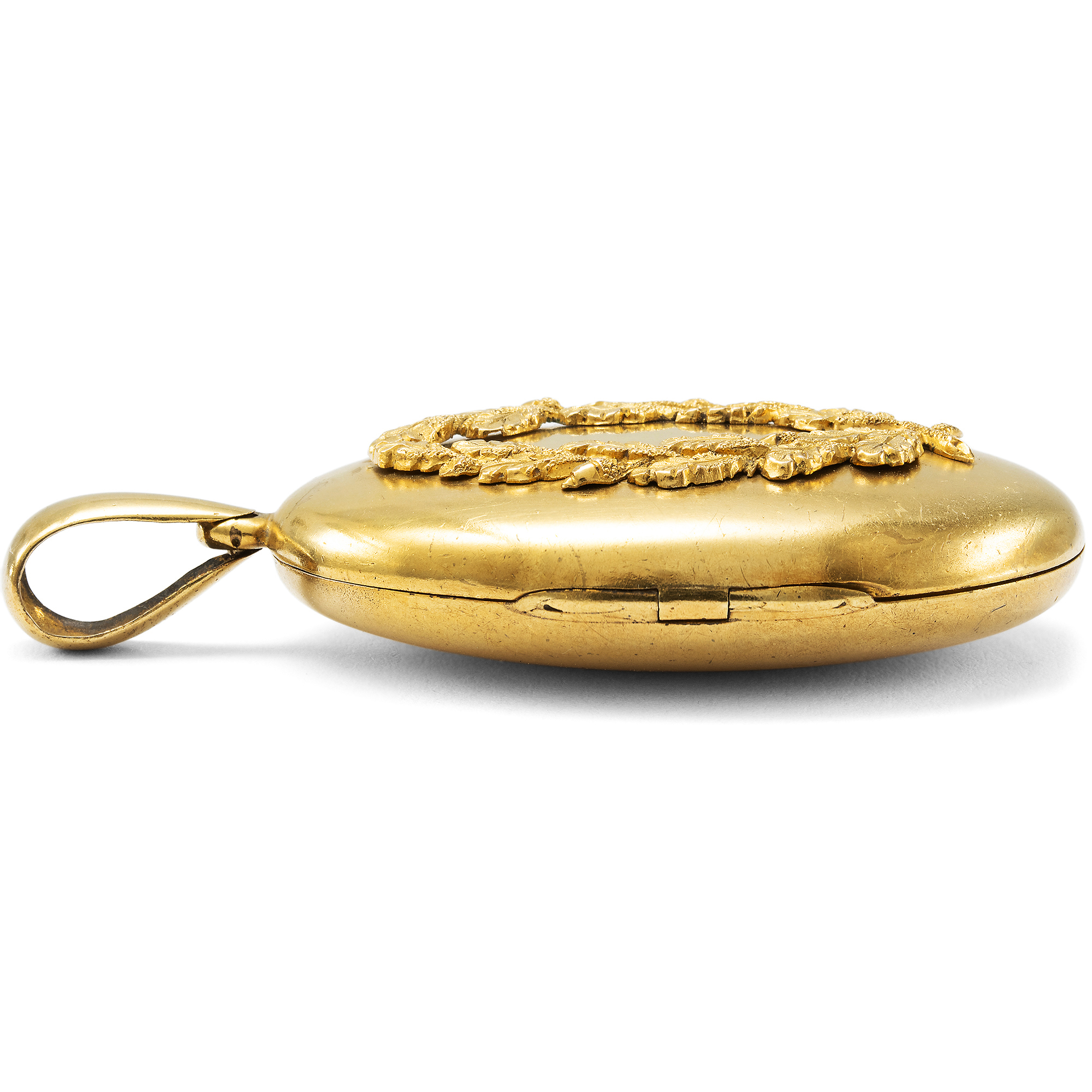 Large Antique Gold Locket Pendant, Circa 1875 Large Antique Gold Locket Pendant, Circa 1875