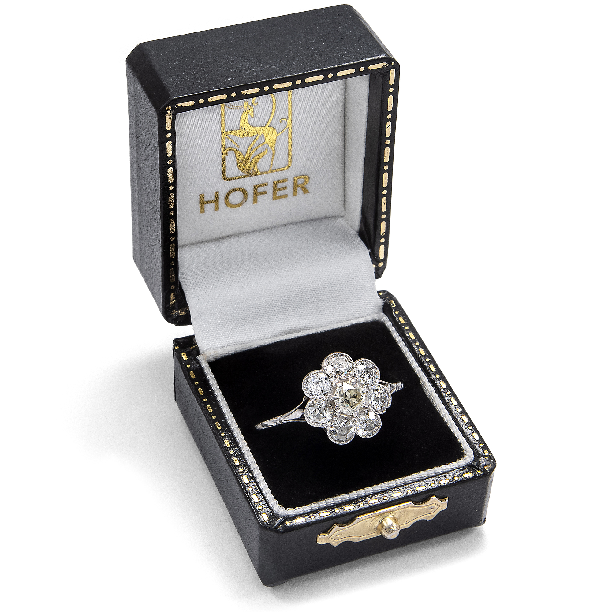 Zauberhafter „Daisy“-Ring mit Diamanten im Altschliff, England um 1900 Zauberhafter „Daisy“-Ring mit Diamanten im Altschliff, England um 1900