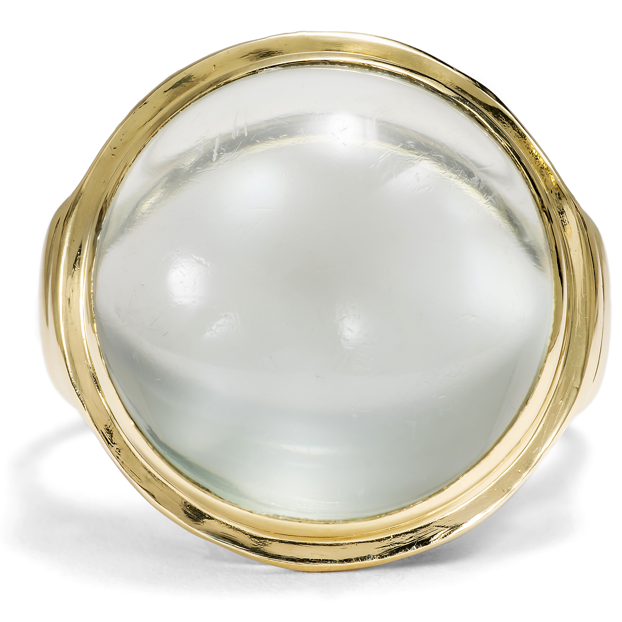 Eleganter vintage Ring mit Mondstein in Gold, um 1970 Eleganter vintage Ring mit Mondstein in Gold, um 1970