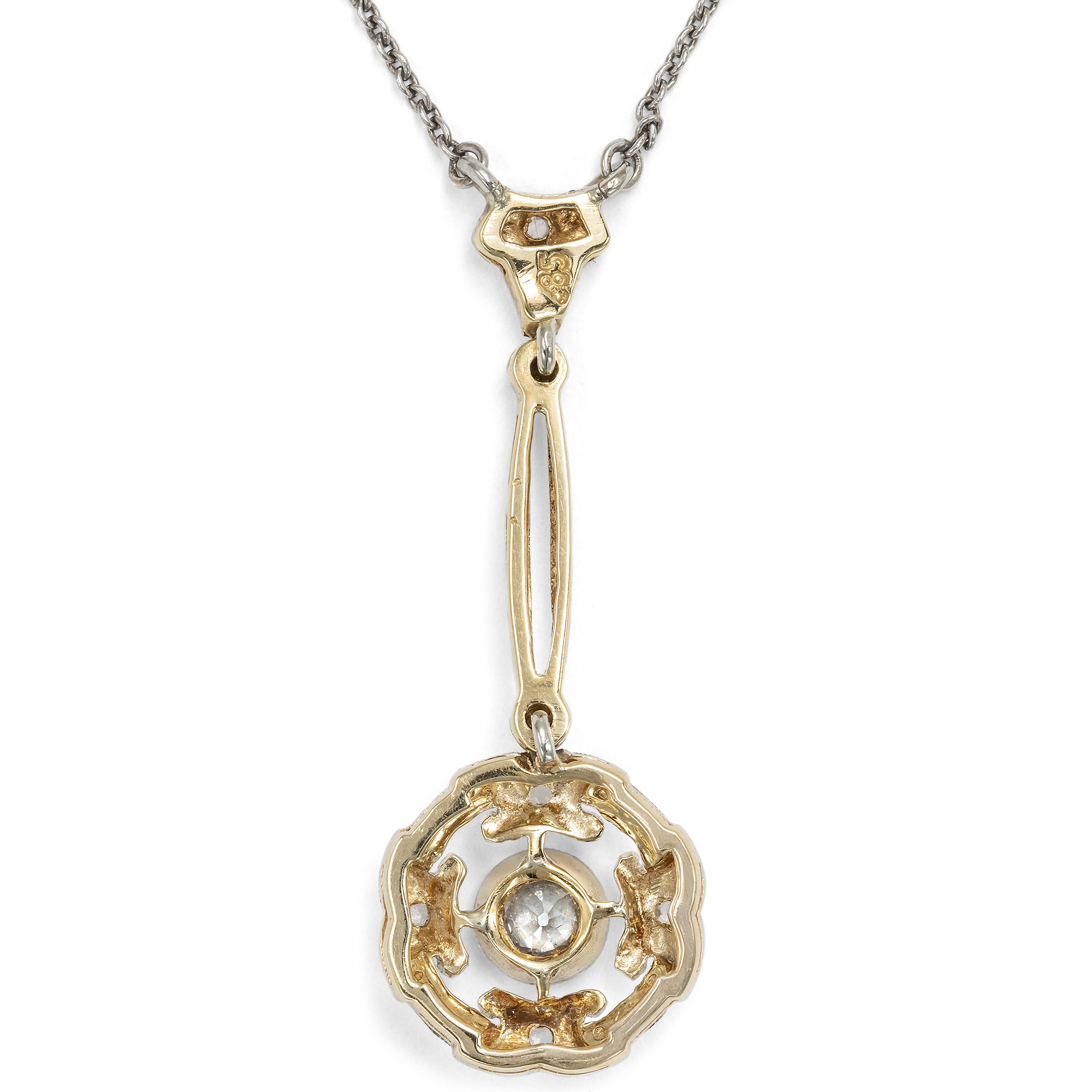 Elegantes Collier der Belle Époque aus Gold, Platin & Diamanten, um 1910 Elegantes Collier der Belle Époque aus Gold, Platin & Diamanten, um 1910