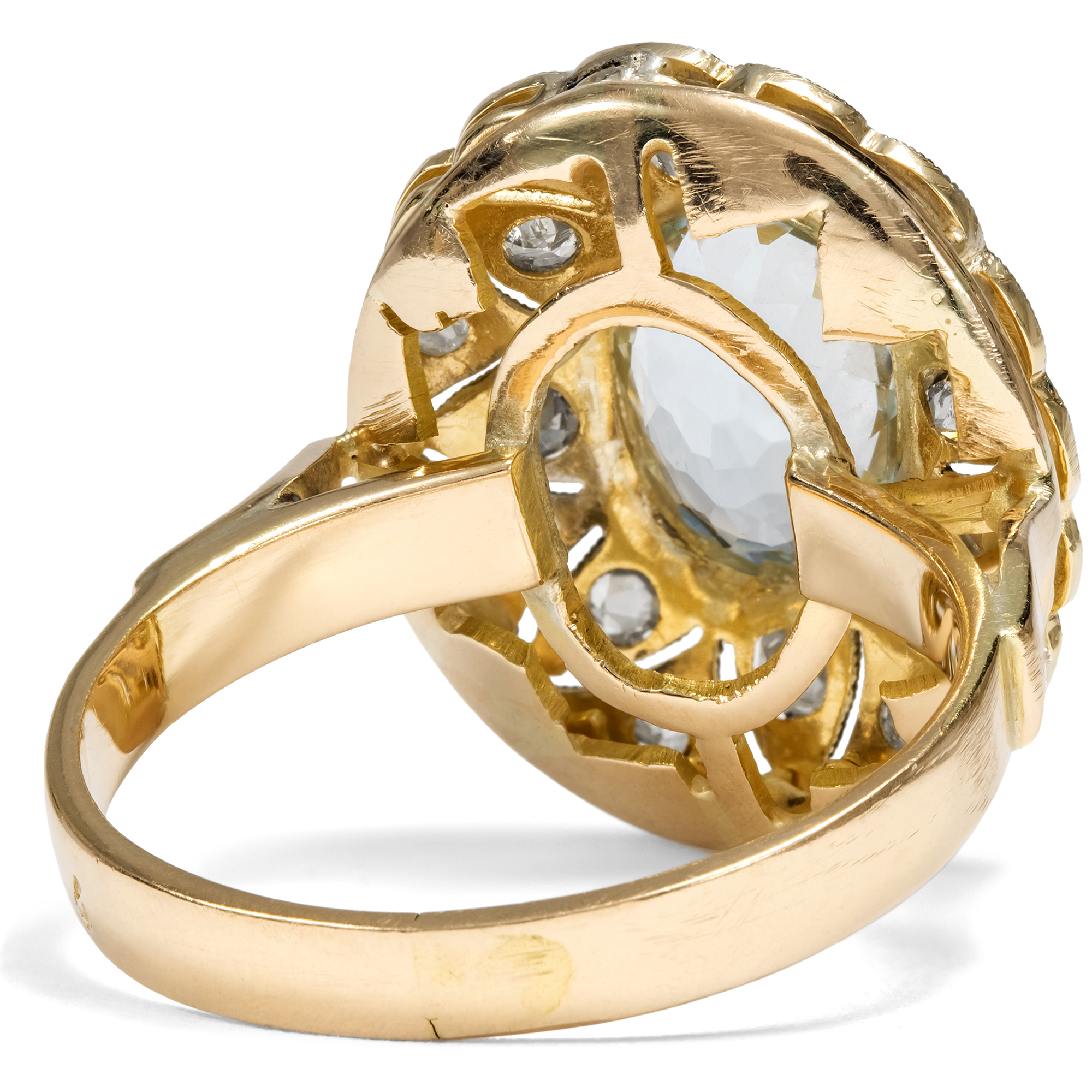 Eleganter Art Déco-Ring mit Aquamarin & Diamanten in Platin, um 1935 Eleganter Art Déco-Ring mit Aquamarin & Diamanten in Platin, um 1935