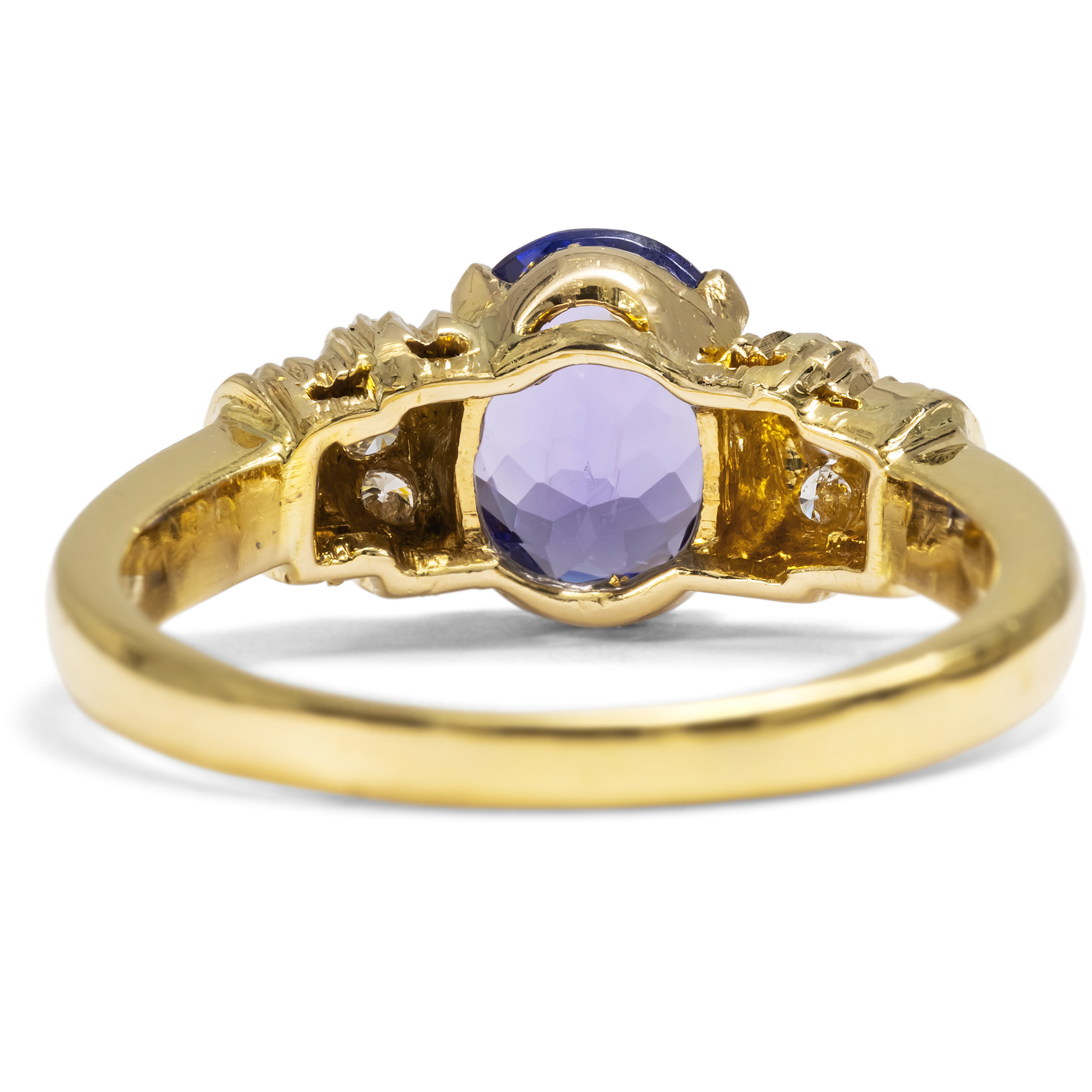 Schöner vintage Ring mit Tansanit & Brillanten in Gold, um 2000 Schöner vintage Ring mit Tansanit & Brillanten in Gold, um 2000