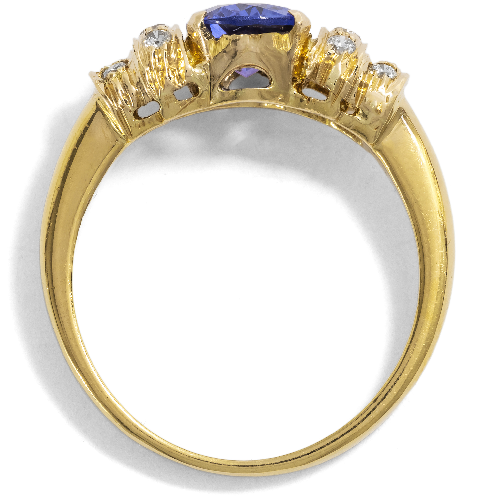 Schöner vintage Ring mit Tansanit & Brillanten in Gold, um 2000 Schöner vintage Ring mit Tansanit & Brillanten in Gold, um 2000