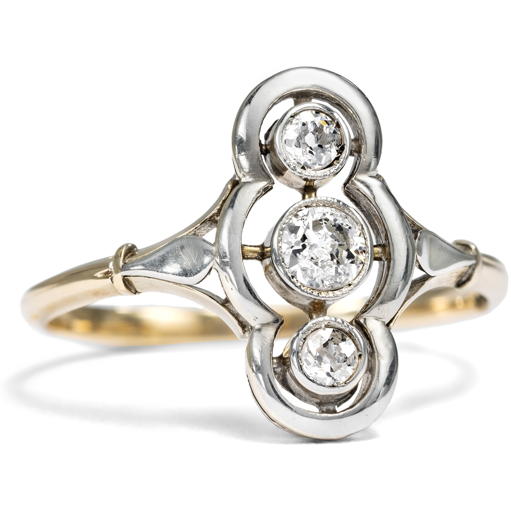 Antiker Diamantring der Belle Époque in Gold & Platin, Deutschland um 1910 Antiker Diamantring der Belle Époque in Gold & Platin, Deutschland um 1910