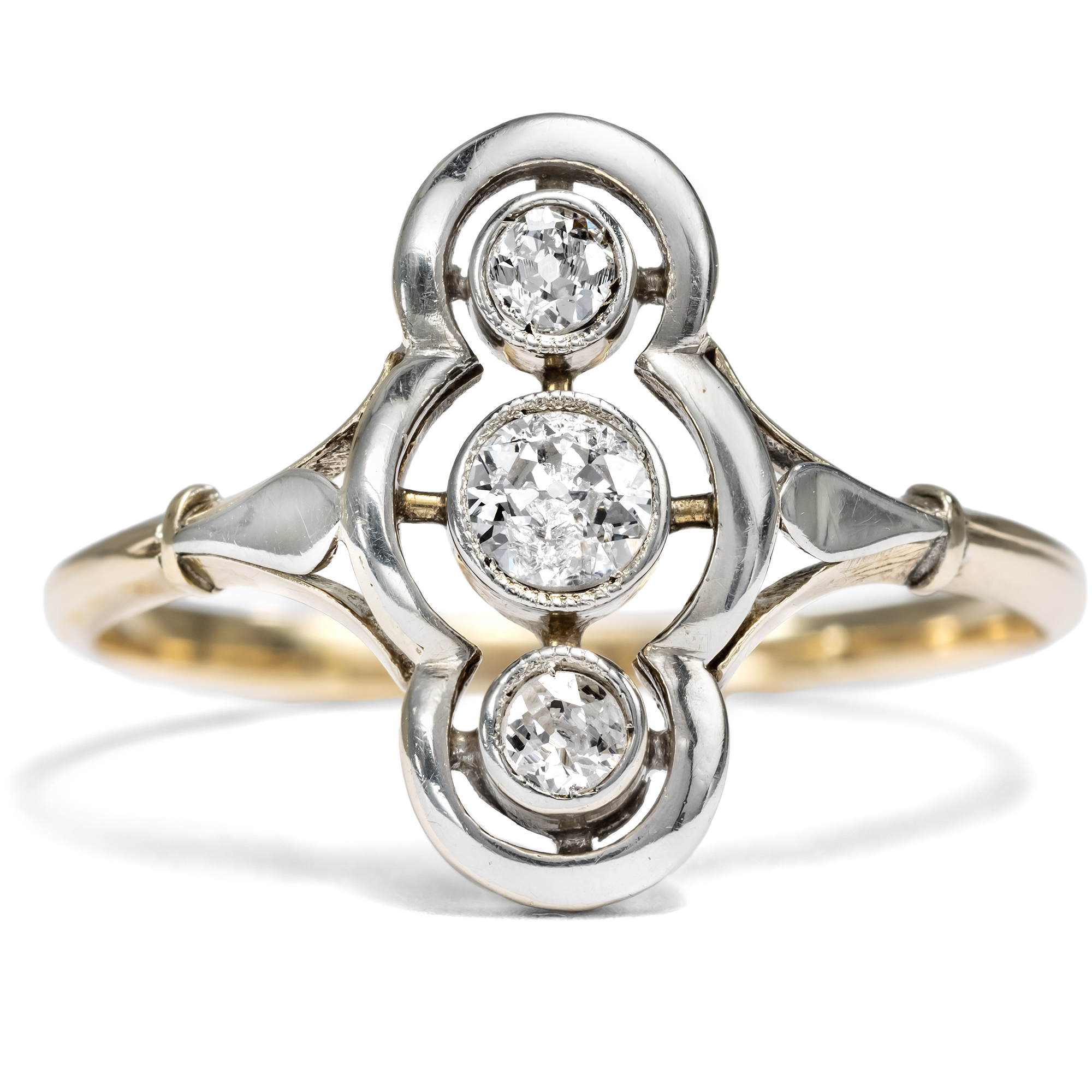 Antiker Diamantring der Belle Époque in Gold & Platin, Deutschland um 1910 Antiker Diamantring der Belle Époque in Gold & Platin, Deutschland um 1910