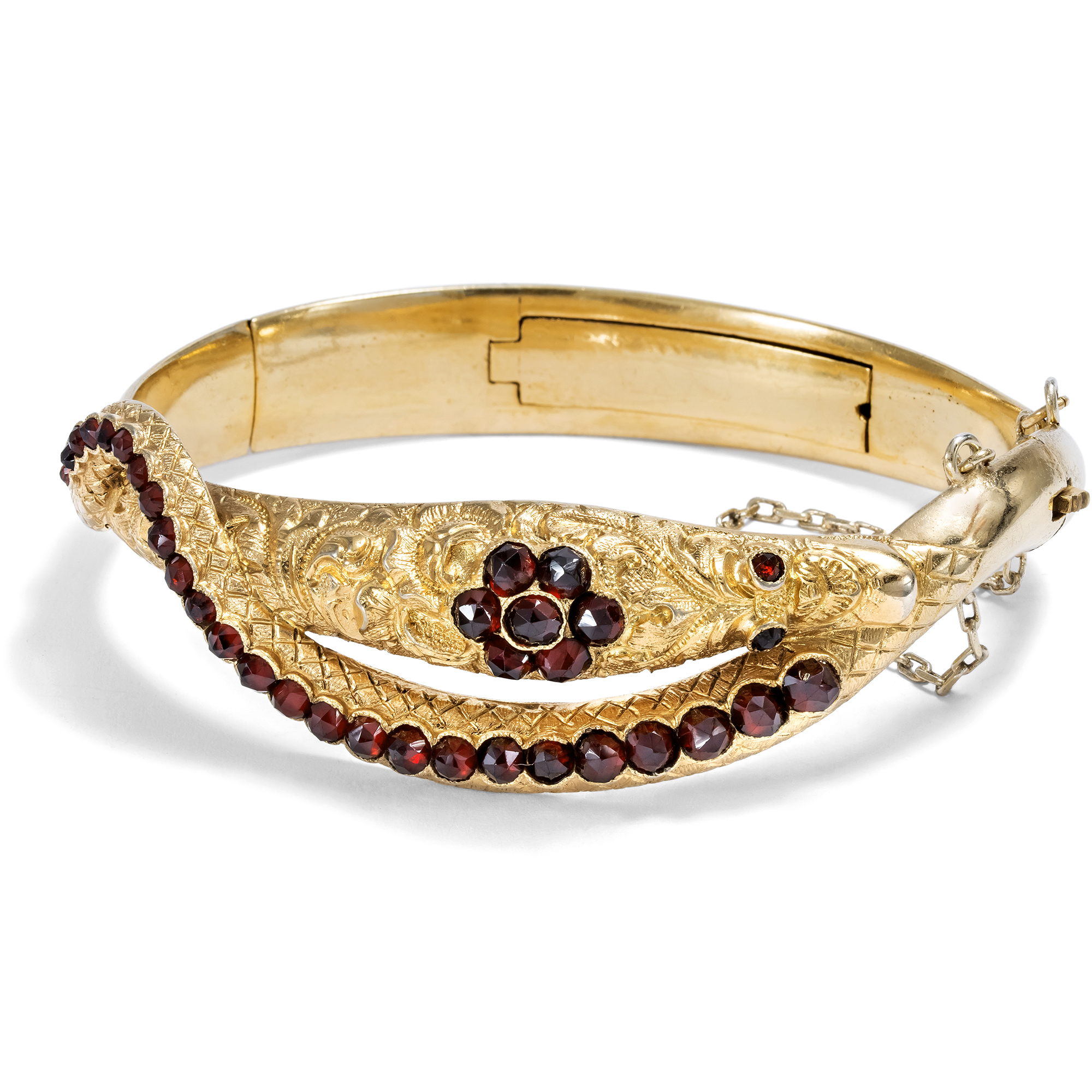Antiker Schlangen-Armreif des Biedermeier mit Geheimfach, um 1840 Antiker Schlangen-Armreif des Biedermeier mit Geheimfach, um 1840