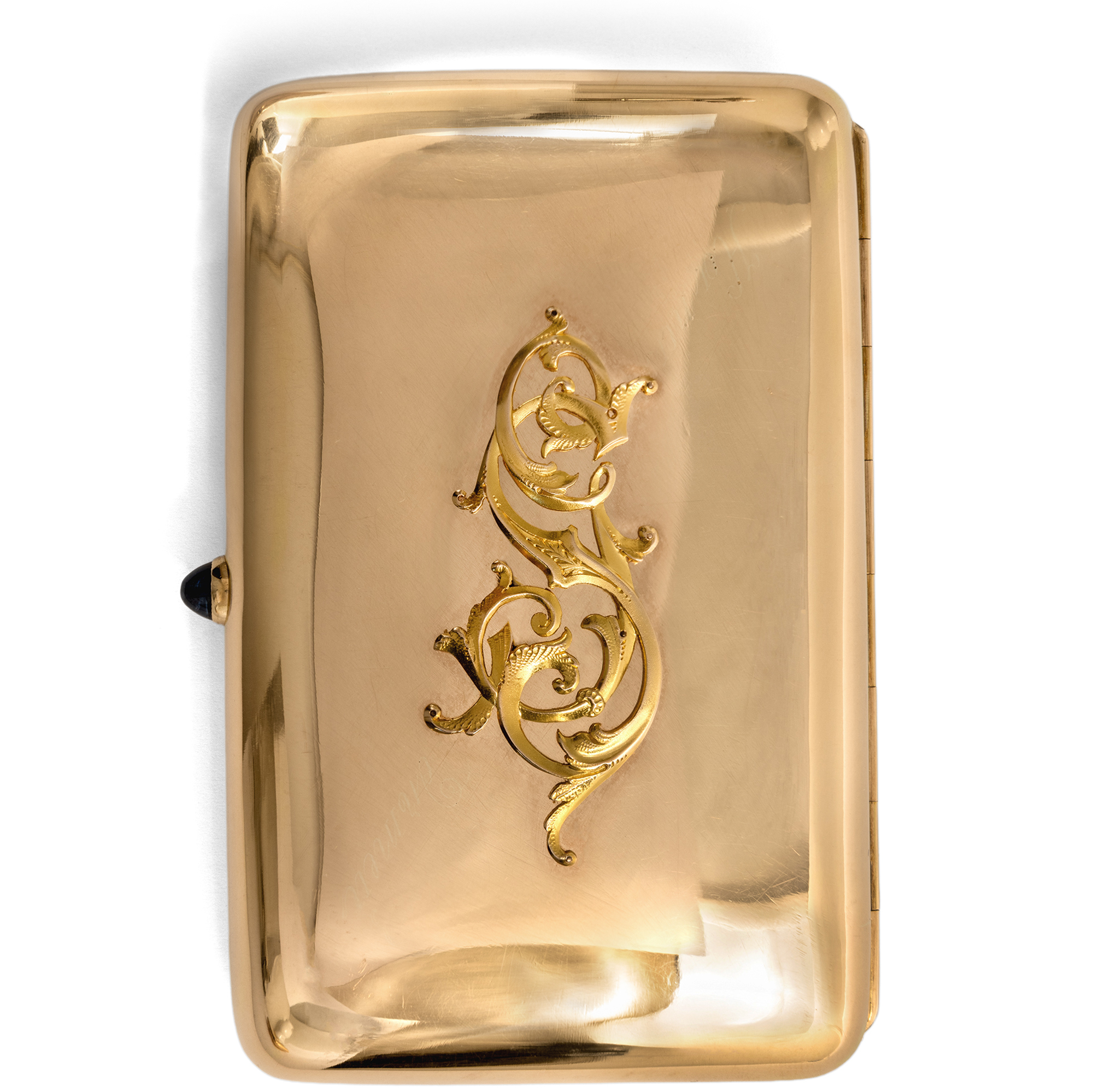 Kostbares Zigarettenetui aus Gold mit Initialen „G.S.“, St. Petersburg um 1890 Kostbares Zigarettenetui aus Gold mit Initialen „G.S.“, St. Petersburg um 1890