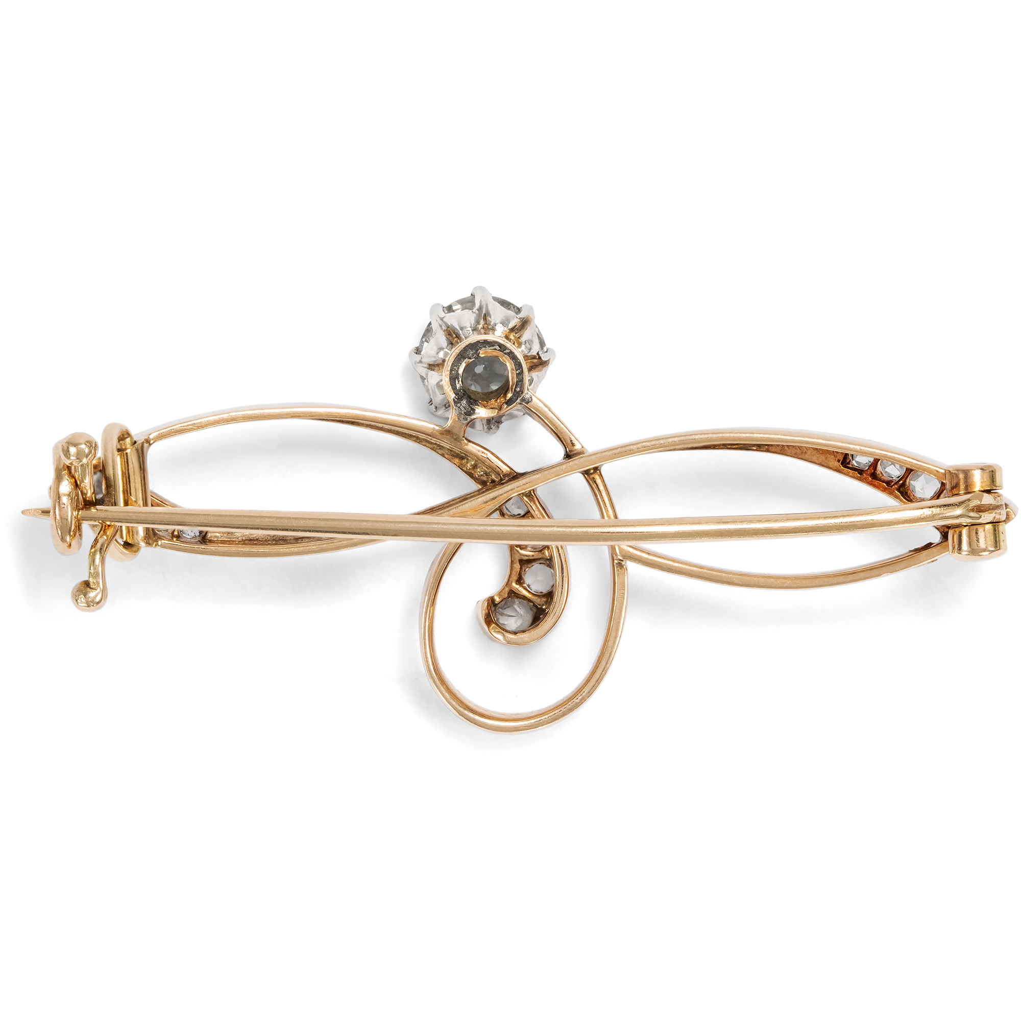 Elegant Art Nouveau Diamond and Platinum Brooch, c. 1905 Elegant Art Nouveau Diamond and Platinum Brooch, c. 1905