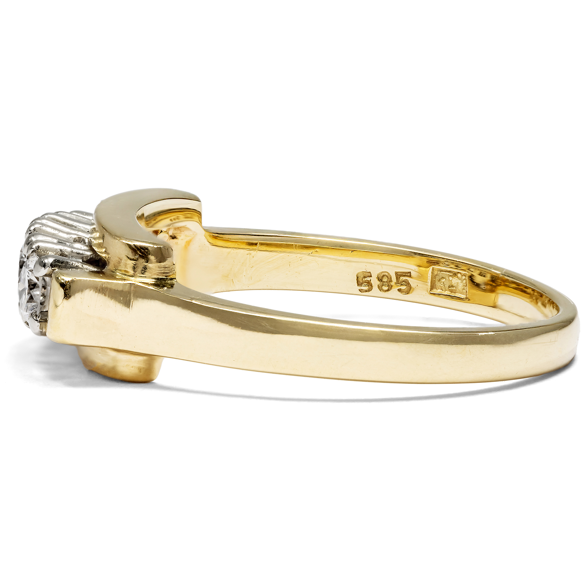 Feiner vintage Ring mit vier Brillanten in Gold, Deutschland um 1980 Feiner vintage Ring mit vier Brillanten in Gold, Deutschland um 1980