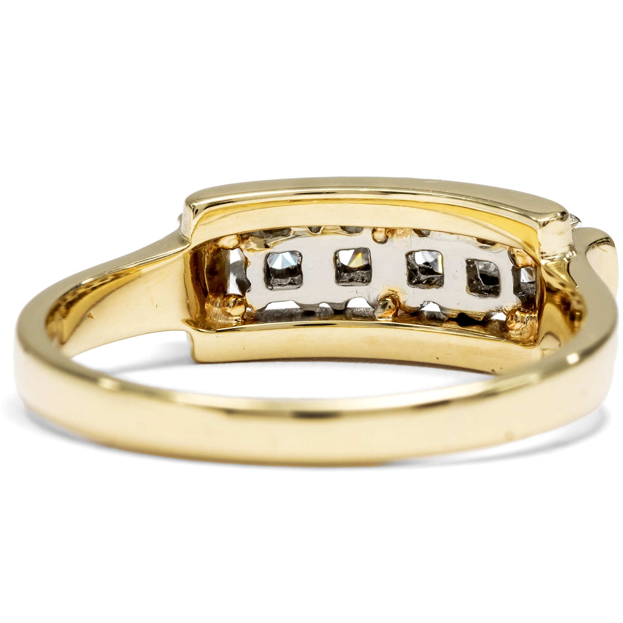 Feiner vintage Ring mit vier Brillanten in Gold, Deutschland um 1980 Feiner vintage Ring mit vier Brillanten in Gold, Deutschland um 1980