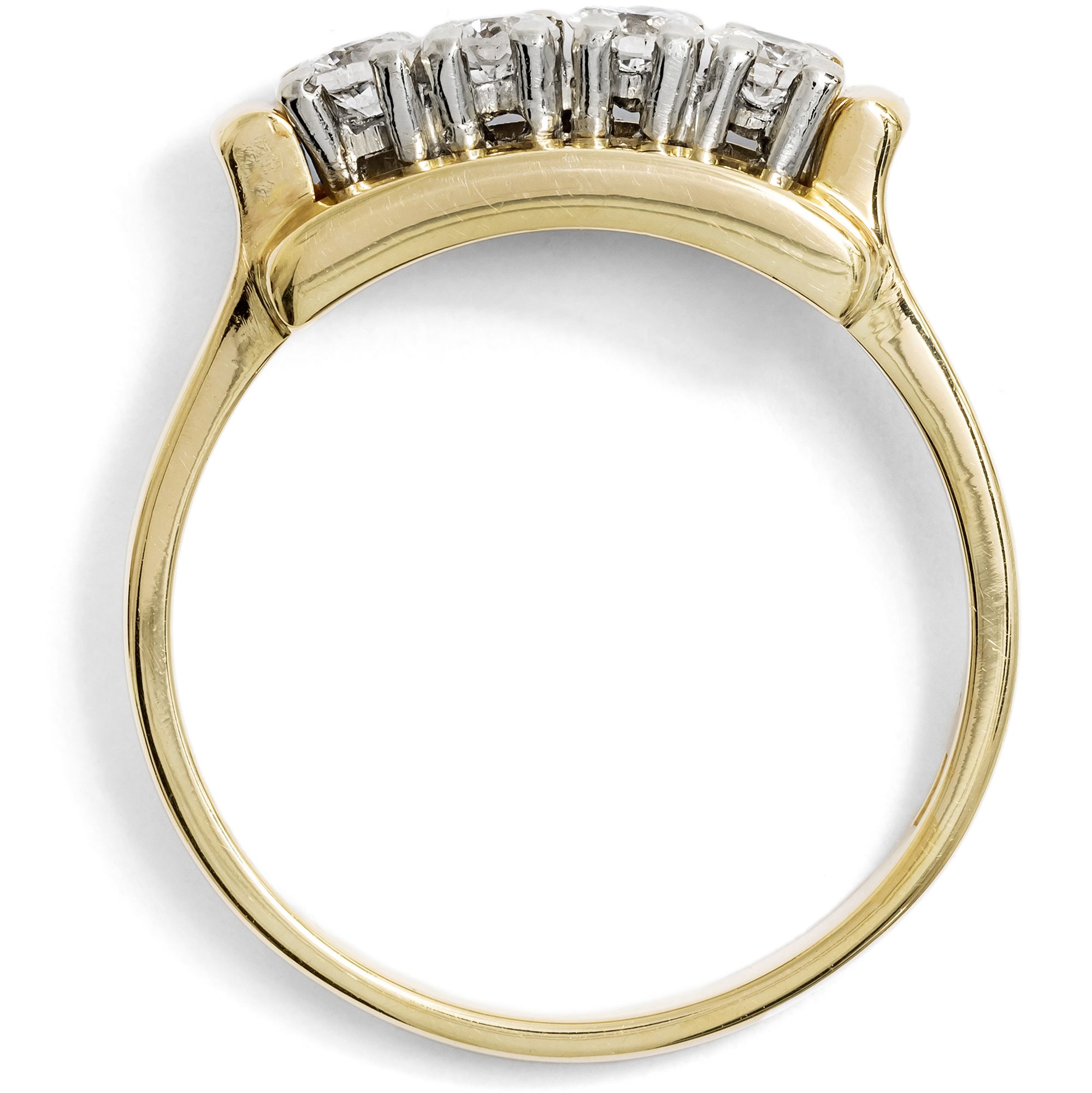 Feiner vintage Ring mit vier Brillanten in Gold, Deutschland um 1980 Feiner vintage Ring mit vier Brillanten in Gold, Deutschland um 1980