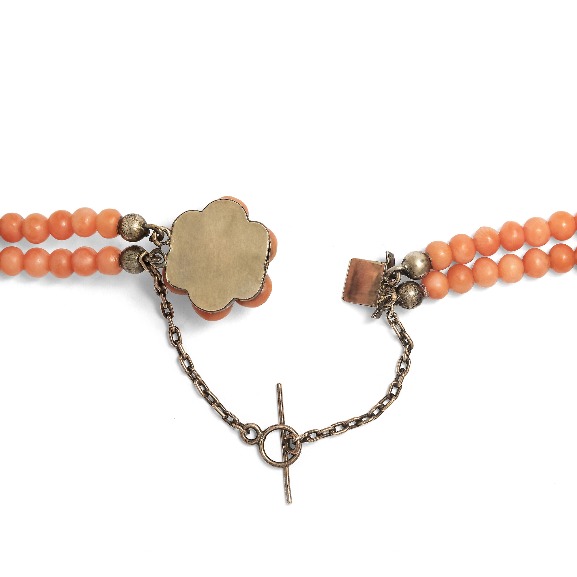 Langes Collier aus „Corallo Sciacca“ in zwei Reihen, Italien um 1900 Langes Collier aus „Corallo Sciacca“ in zwei Reihen, Italien um 1900