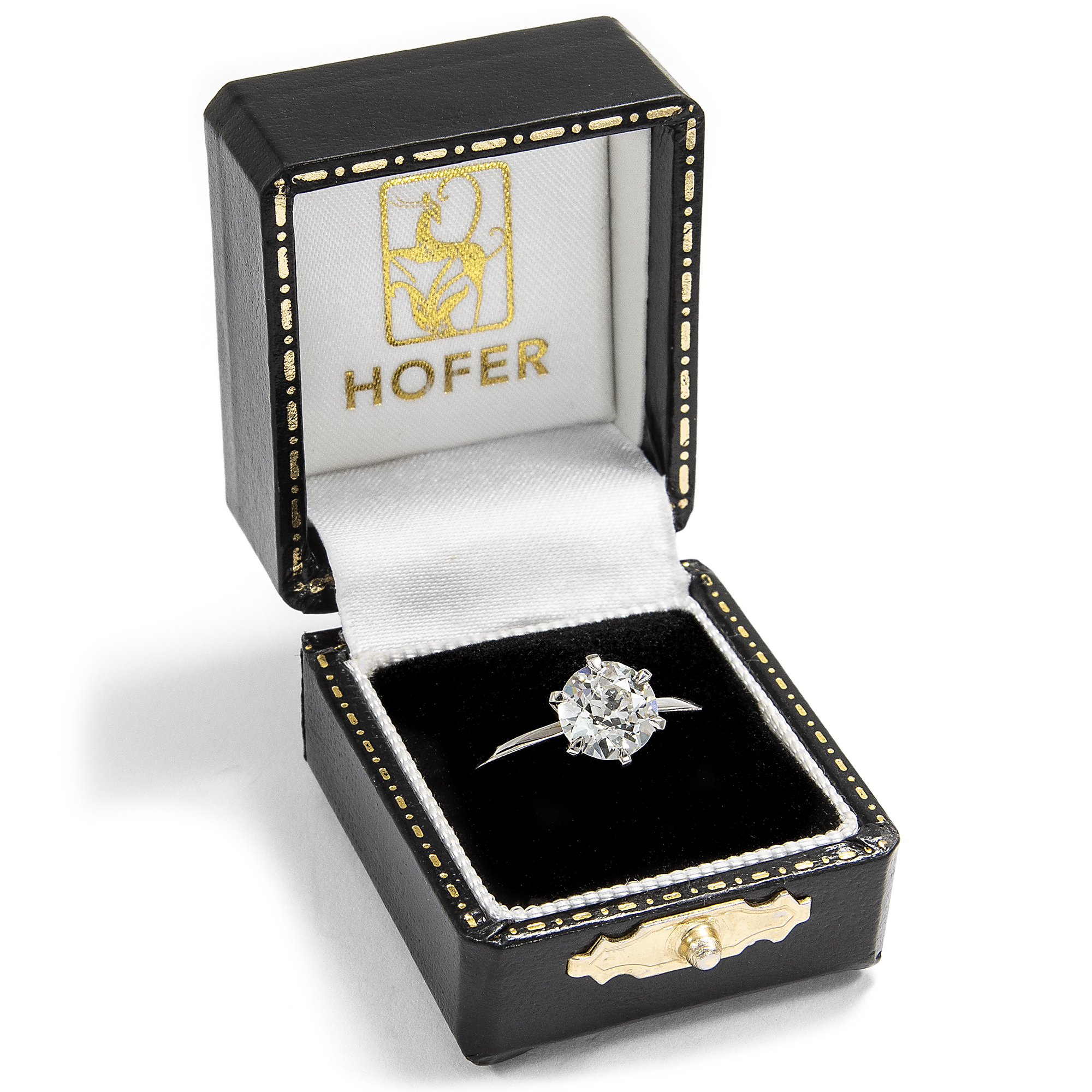 Kostbarer Solitärring mit antikem 1,62 ct Diamant in Platin, aus unserer Werkstatt Kostbarer Solitärring mit antikem 1,62 ct Diamant in Platin, aus unserer Werkstatt