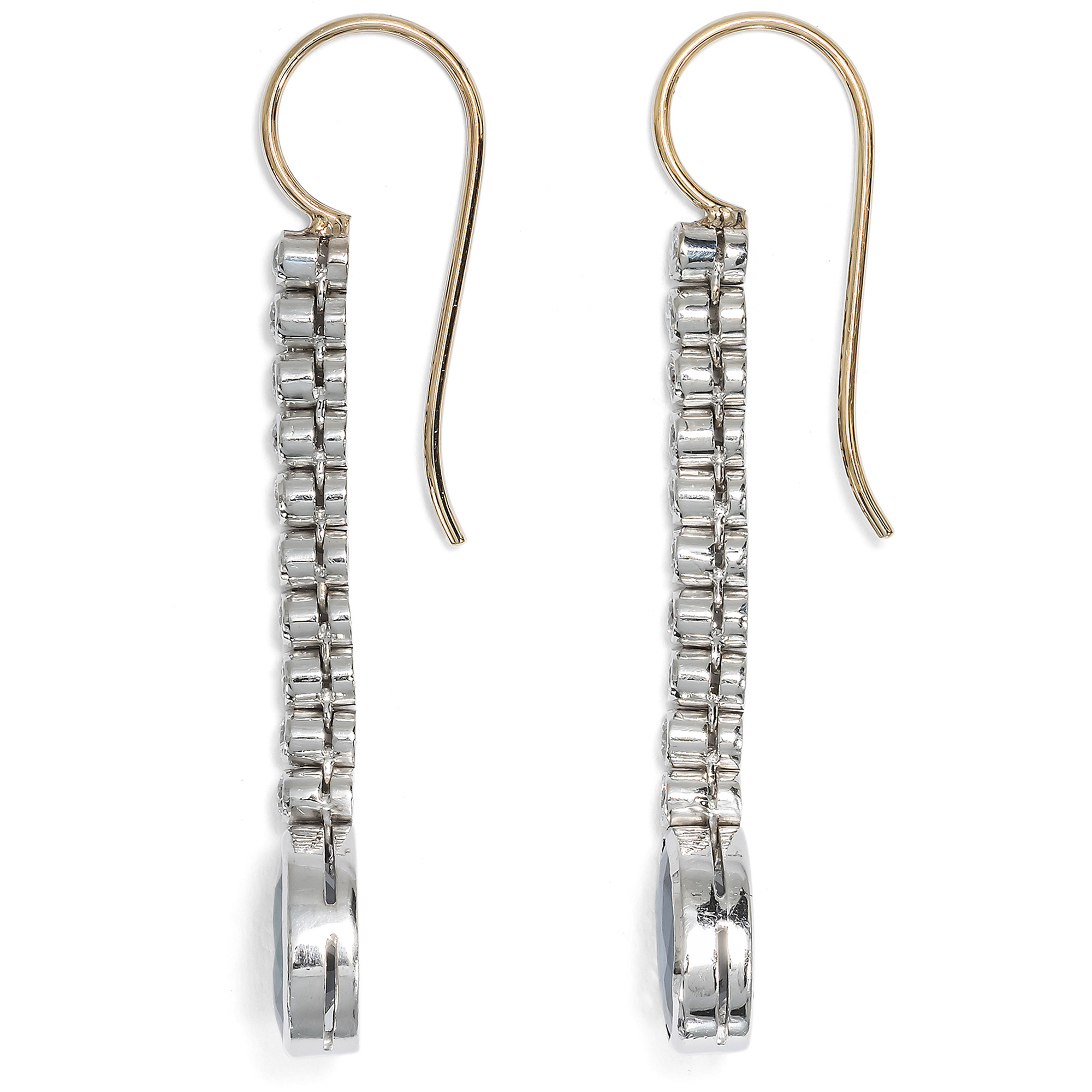 Traumhafte vintage Ohrpendel mit 0,80 ct Brillanten & Saphiren, um 1965 Traumhafte vintage Ohrpendel mit 0,80 ct Brillanten & Saphiren, um 1965