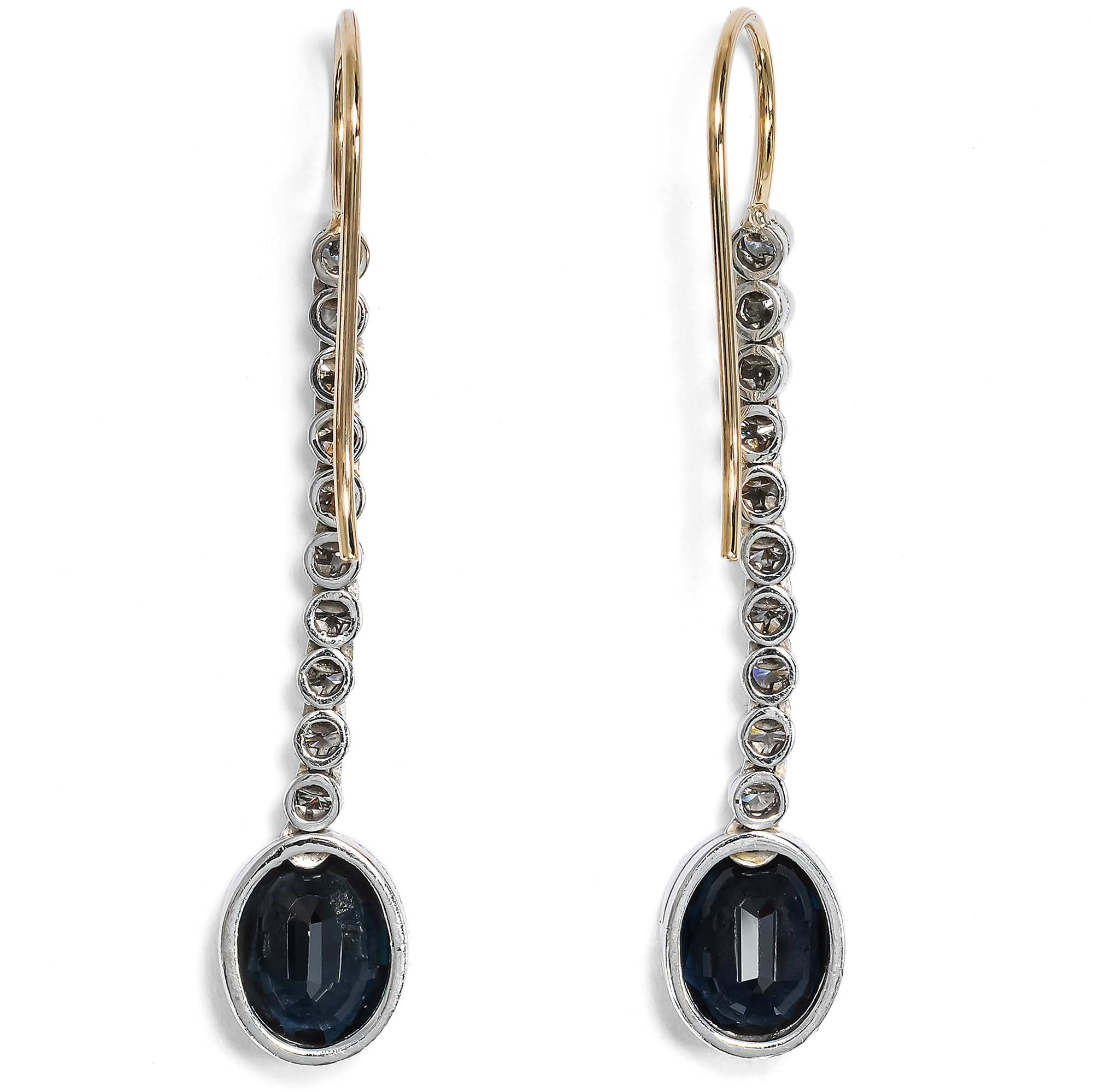 Traumhafte vintage Ohrpendel mit 0,80 ct Brillanten & Saphiren, um 1965 Traumhafte vintage Ohrpendel mit 0,80 ct Brillanten & Saphiren, um 1965