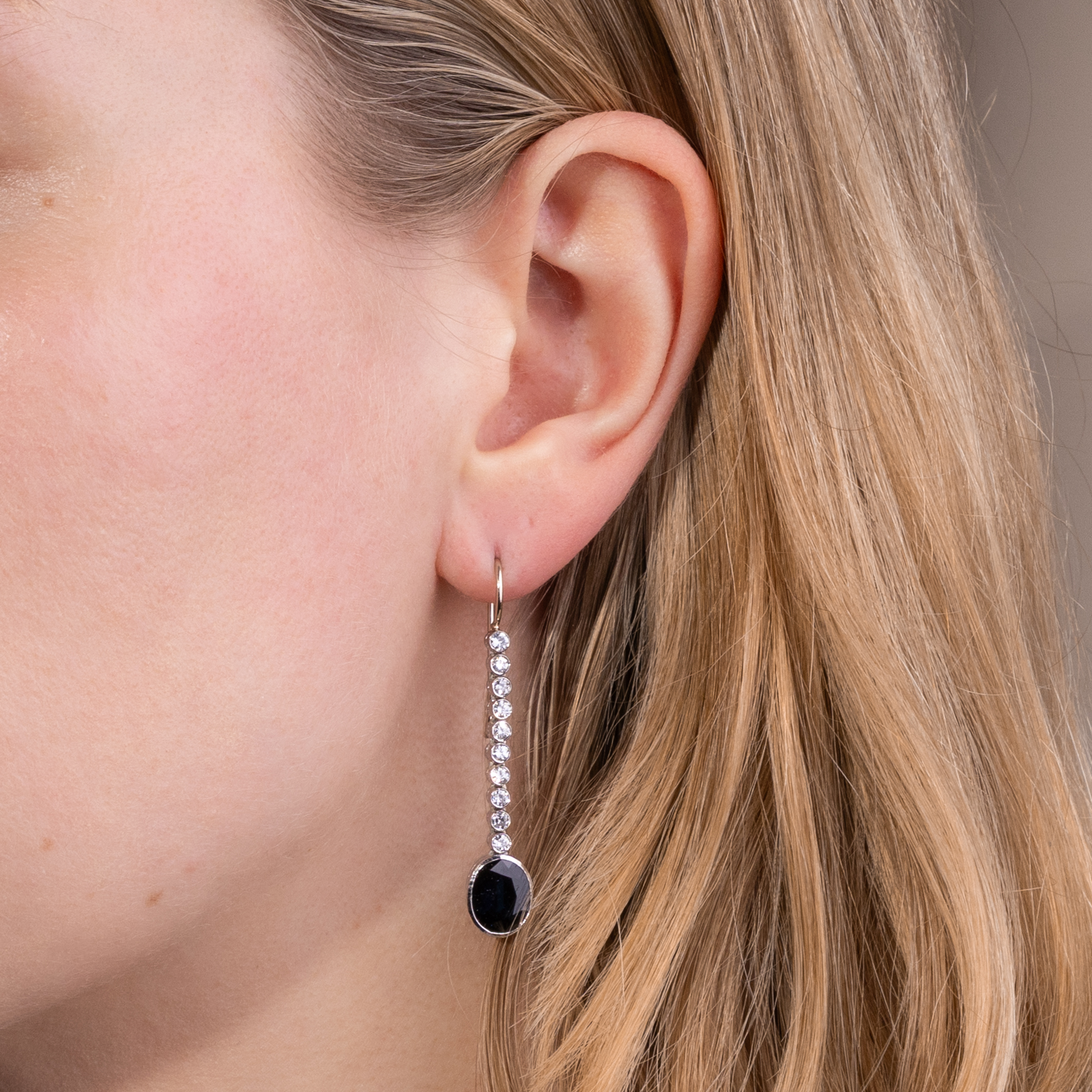 Traumhafte vintage Ohrpendel mit 0,80 ct Brillanten & Saphiren, um 1965 Traumhafte vintage Ohrpendel mit 0,80 ct Brillanten & Saphiren, um 1965