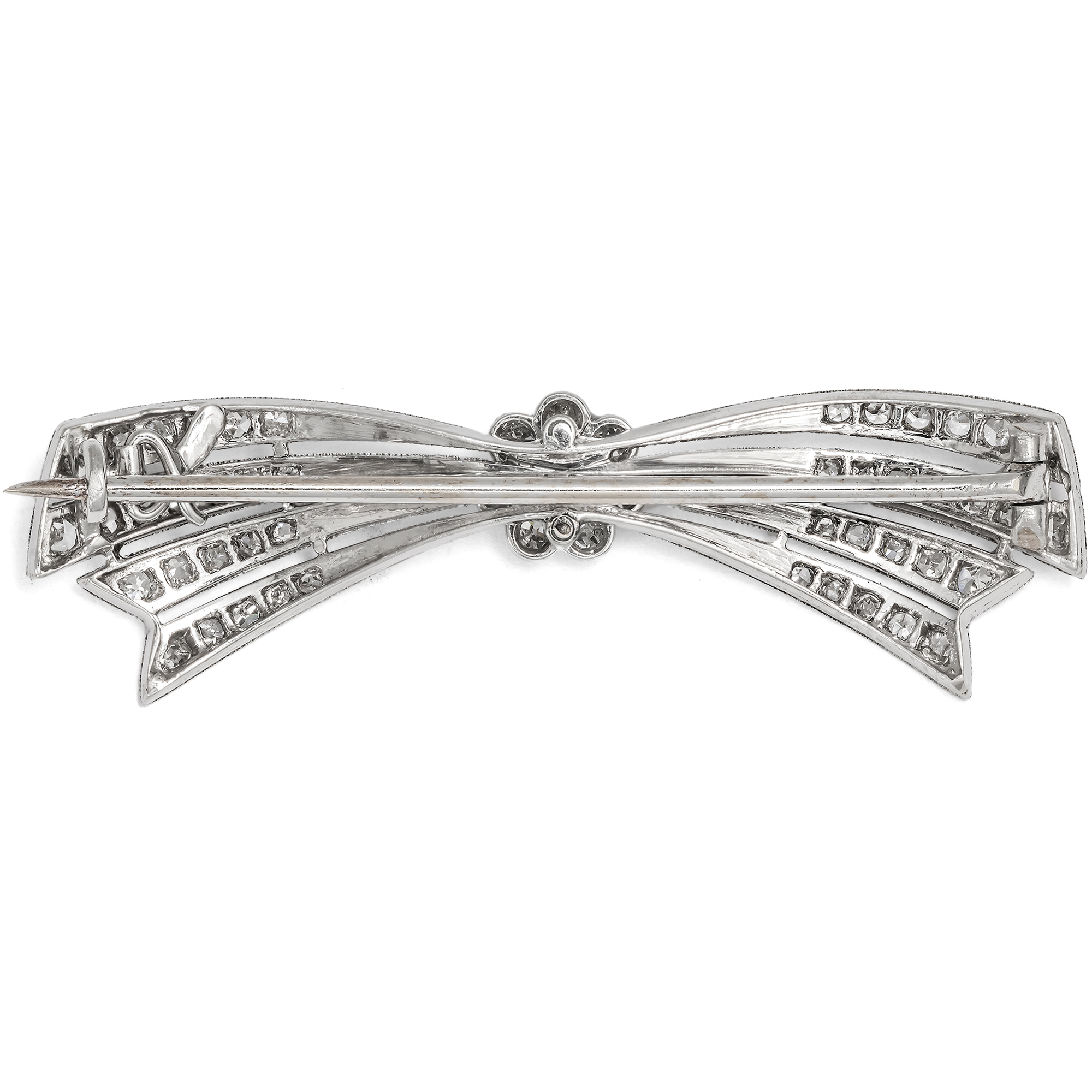 Antike Brosche mit Diamanten in Gold & Platin, Wien, späte 1920er Jahre Antike Brosche mit Diamanten in Gold & Platin, Wien, späte 1920er Jahre