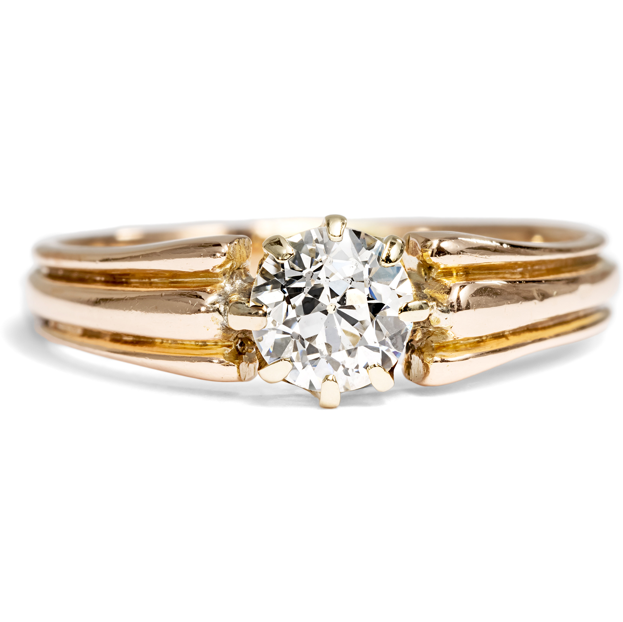 Antiker Ring mit 0,70 ct Diamant im Altschliff in Gold, um 1900 Antiker Ring mit 0,70 ct Diamant im Altschliff in Gold, um 1900